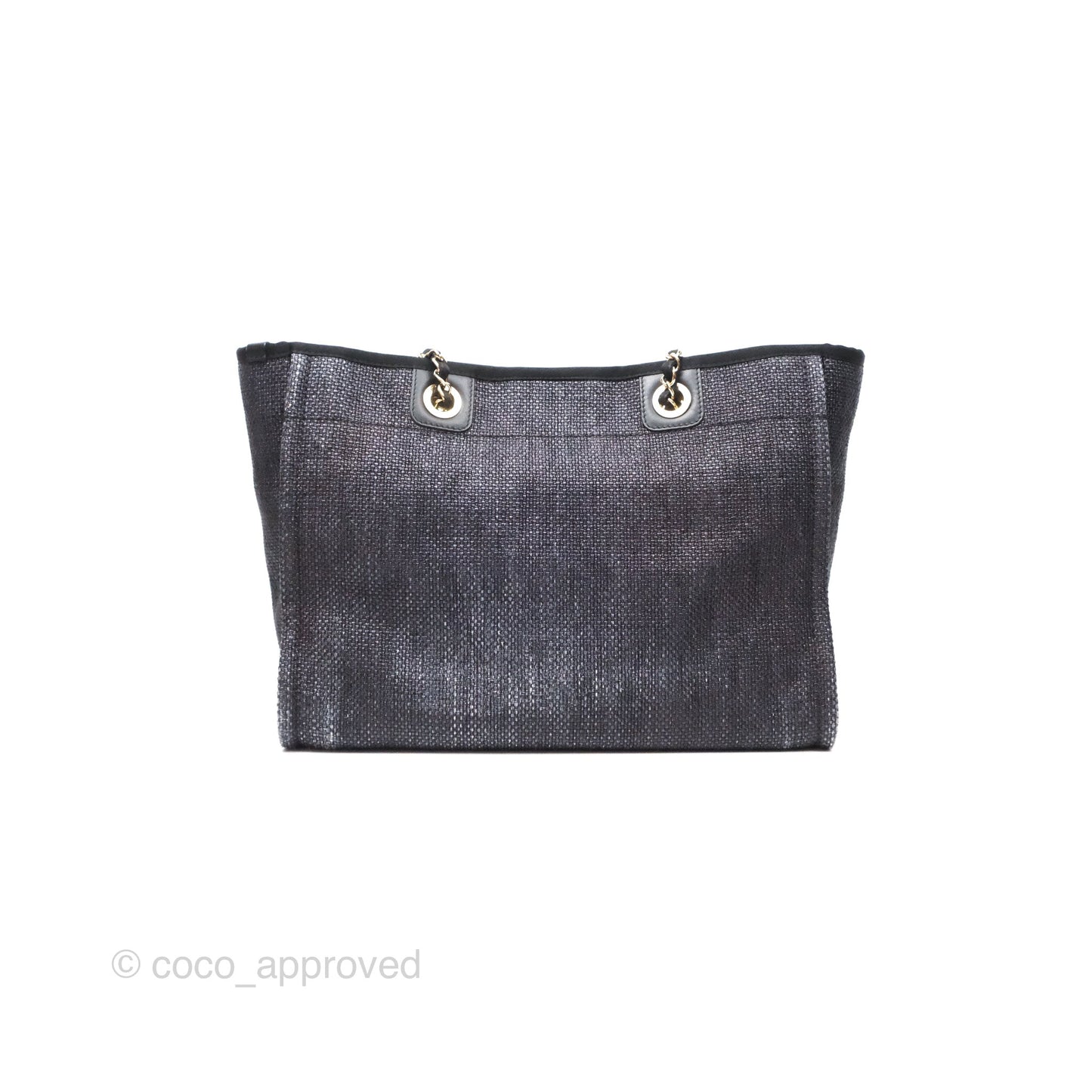 Chanel Medium Deauville Tote Black Canvas Gold Hardware