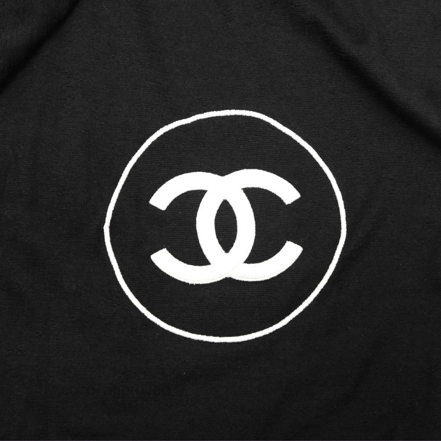 Chanel CC Black White Cashmere Silk Scarf