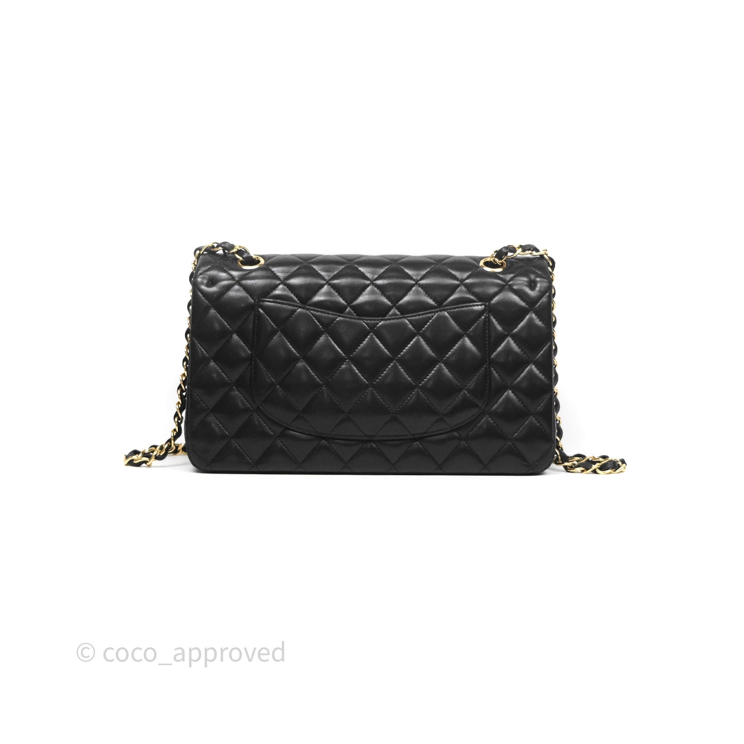 Chanel Classic M/L Medium Flap Quilted Black Lambskin Gold Hardware
