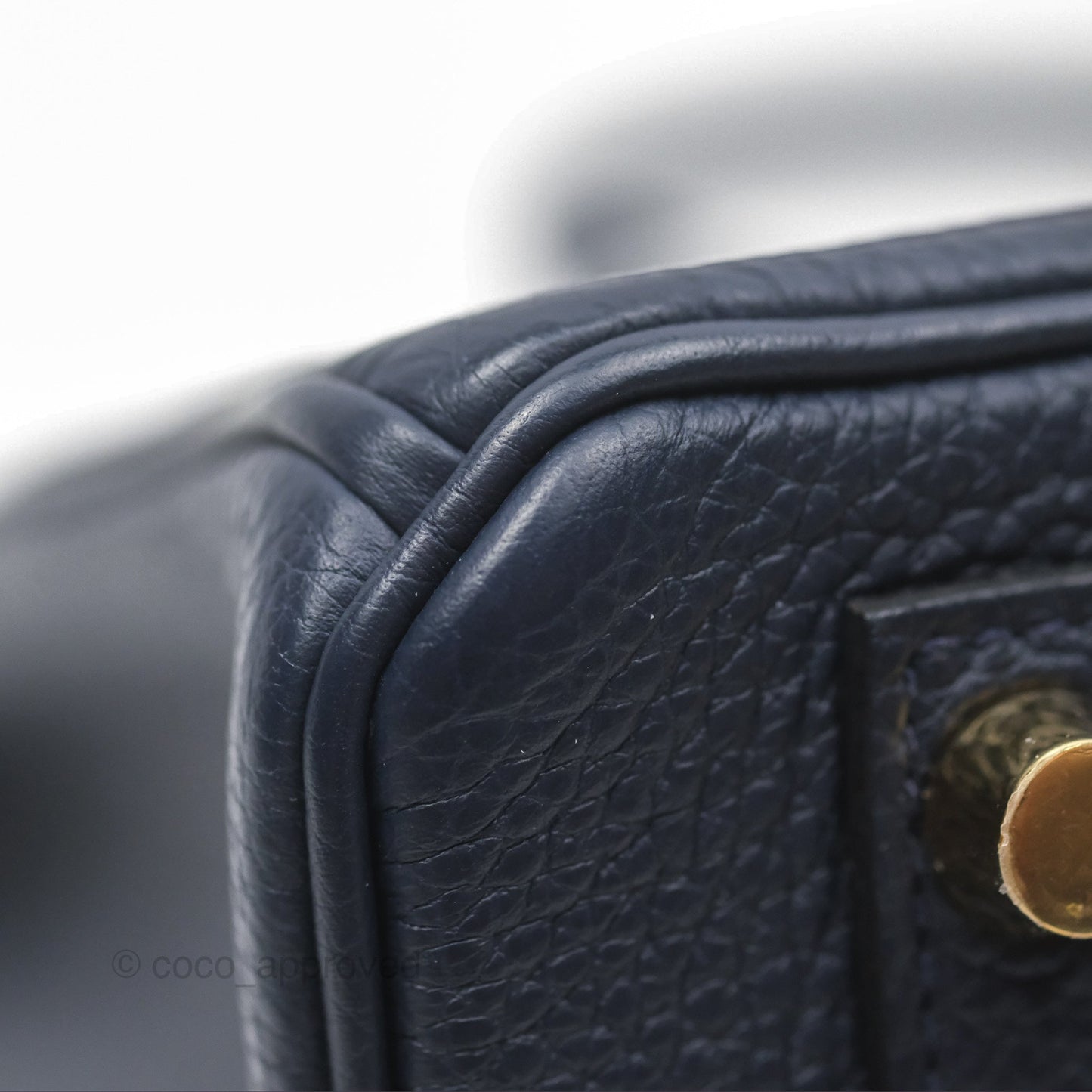 Hermès Birkin 25 Retourne Bleu Nuit 2Z Togo Gold Hardware