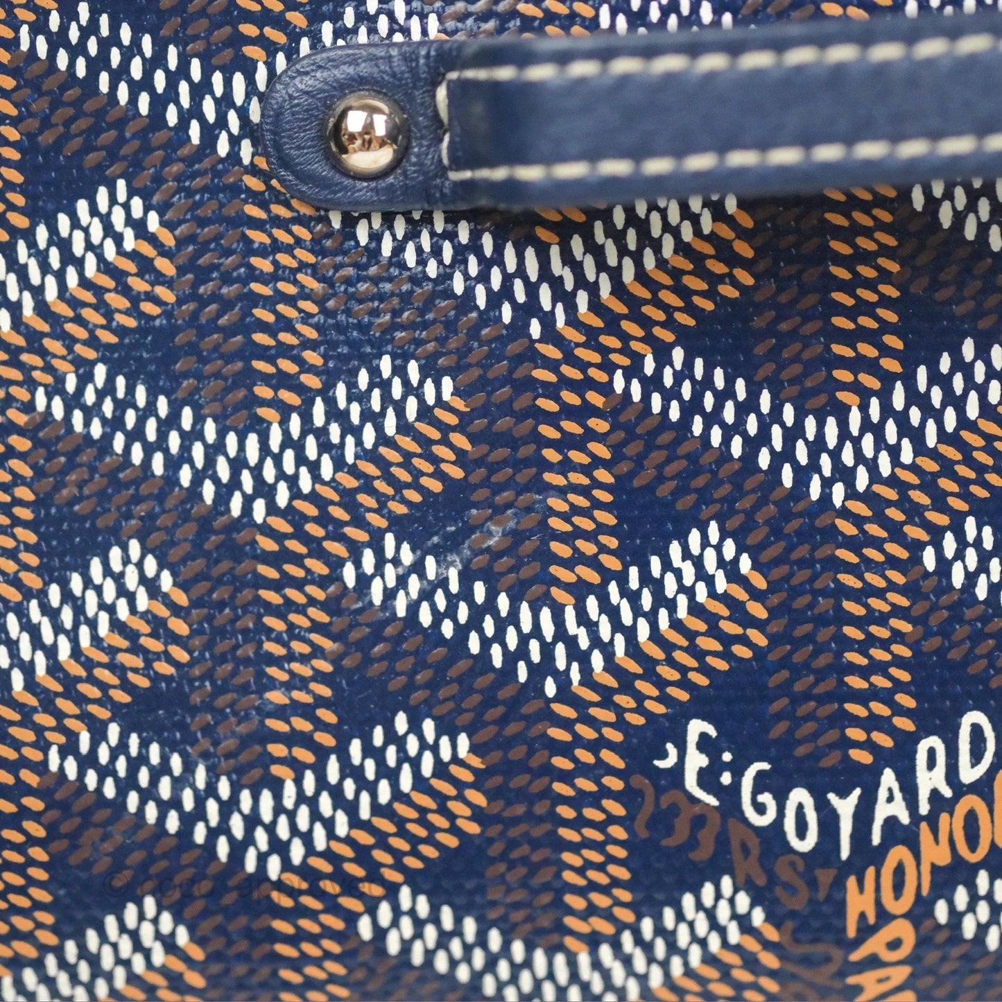 Goyard Saïgon Mini Bag Navy Goyardine Canvas/Chevroches Calfskin