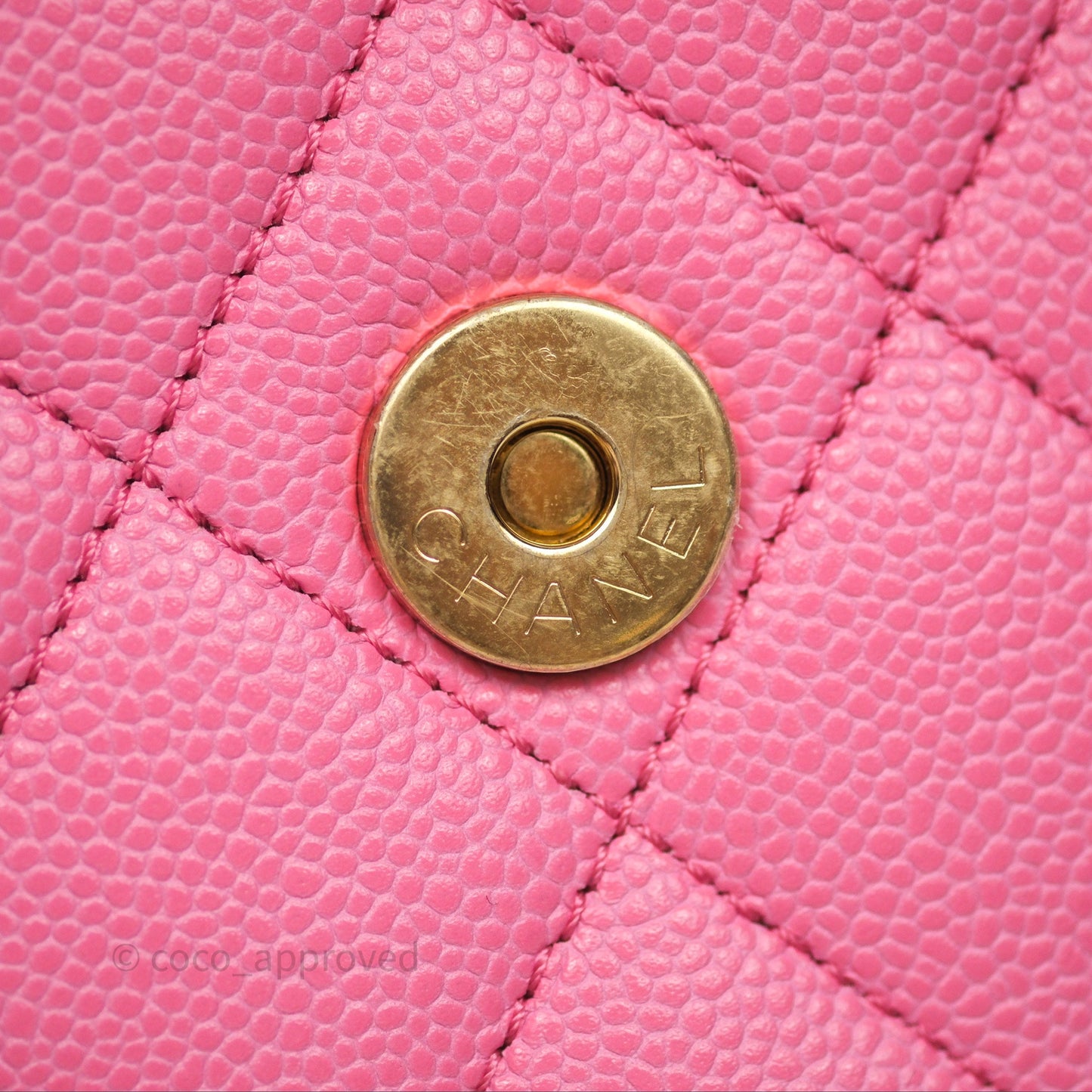 Chanel Quilted Mini Messenger Bag Pink Caviar Gold Hardware 23P