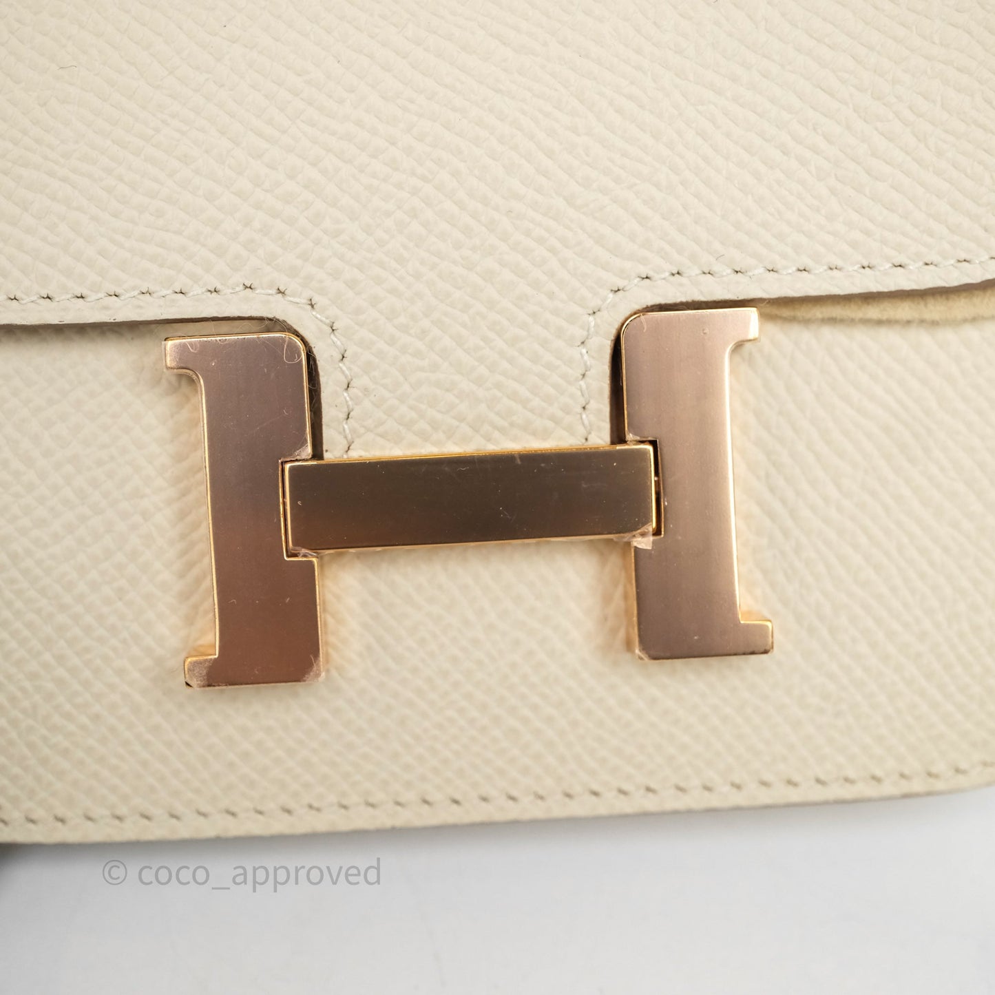 Hermès Constance Slim Wallet Craie 10 Epsom Rose Gold Hardware