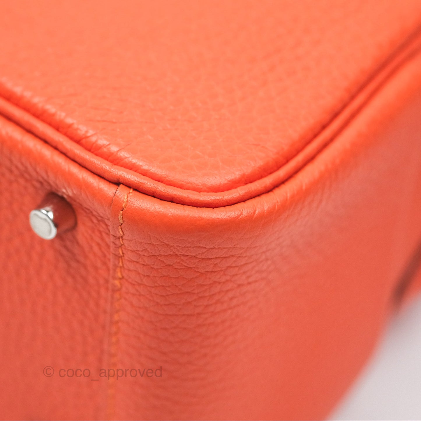 Hermès Mini Lindy 20 Orange Poppy 8V Clemence Palladium Hardware
