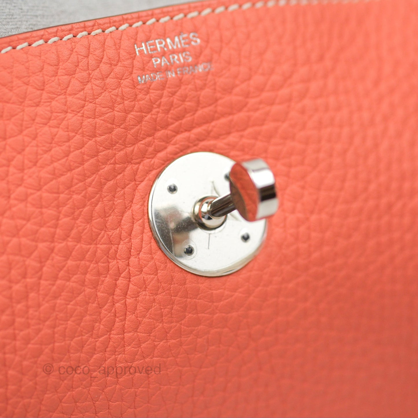 Hermès Lindy 30 Flamingo Clemence Palladium Hardware