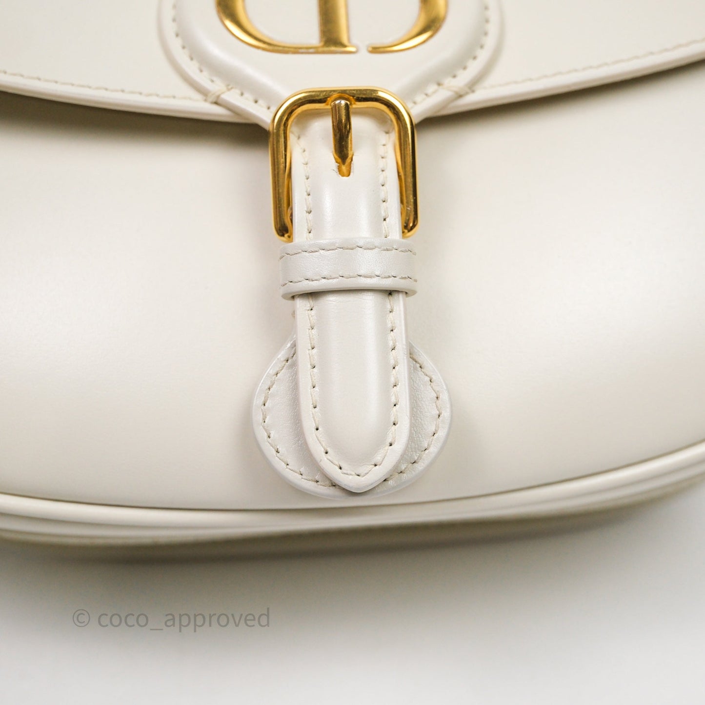 Dior Medium Bobby Bag Off White Calfskin Gold Hardware