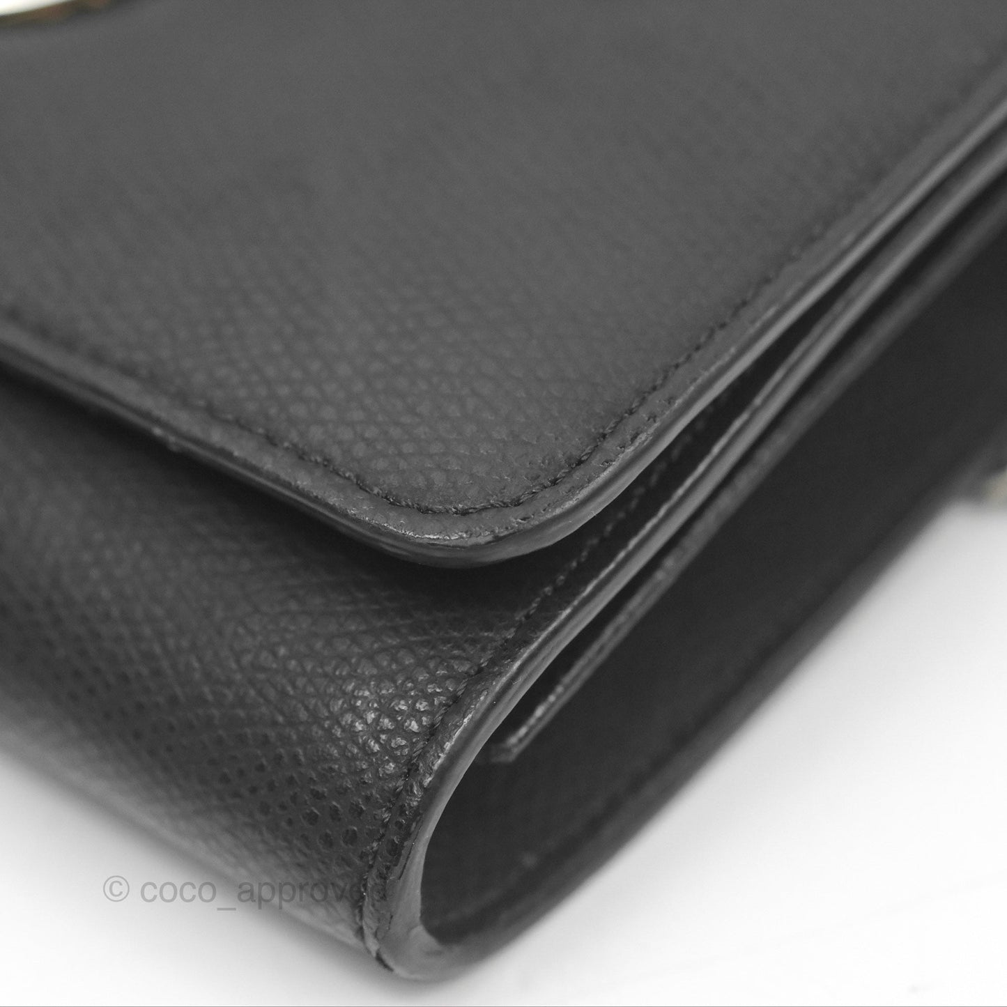 Fendi Kan I Wallet on Chain Black Silver Hardware