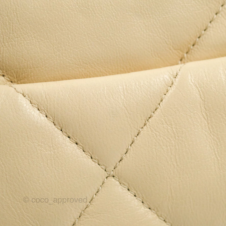 Chanel 19 Small Beige Goatskin Mixed Hardware