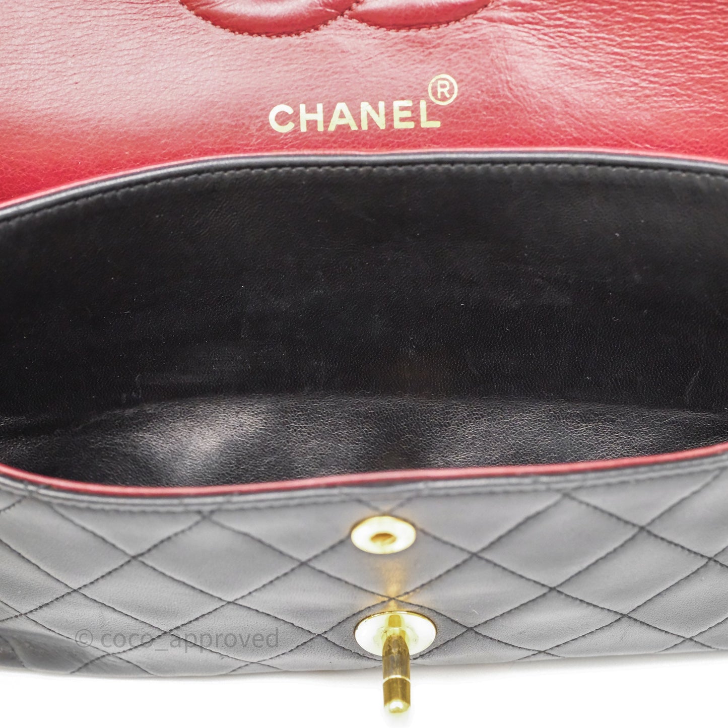 Chanel Vintage Medium Classic Flap Black Lambskin 24K Gold Hardware