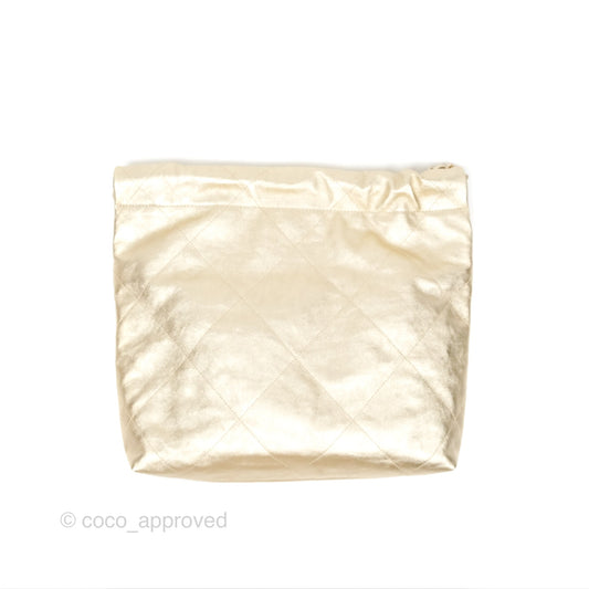 Chanel 22 Small Quilted Iridescent Gold Gold Hardware