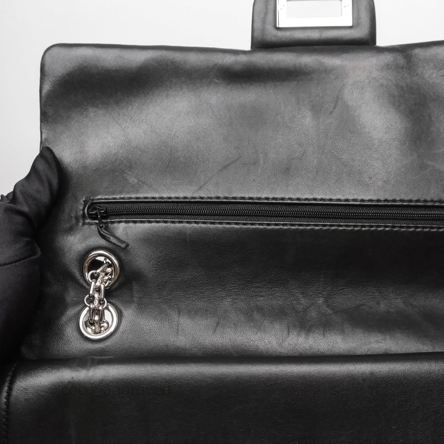Chanel 2.55 Reissue Glazed Calfskin So Black 227 Silver Hardware