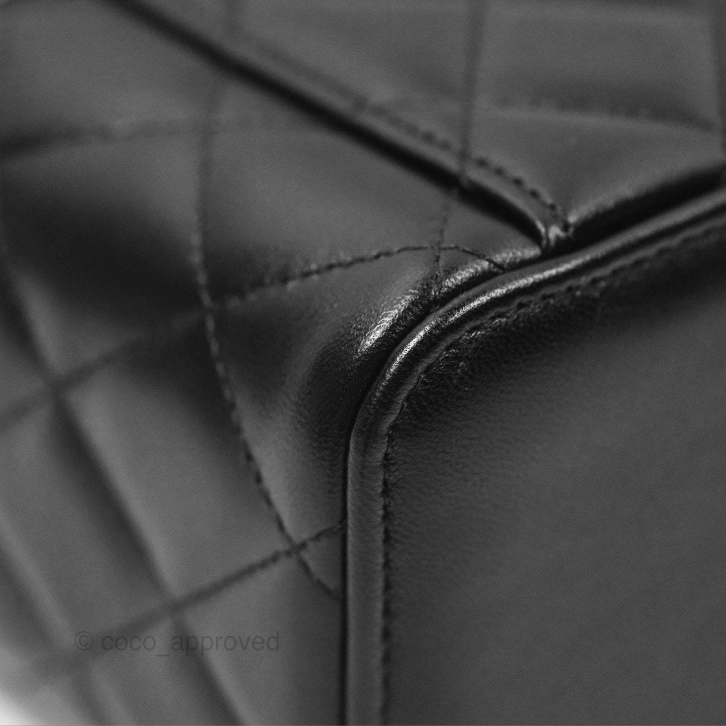 Chanel Vanity Rectangular Top Handle Black Lambskin Gold Hardware