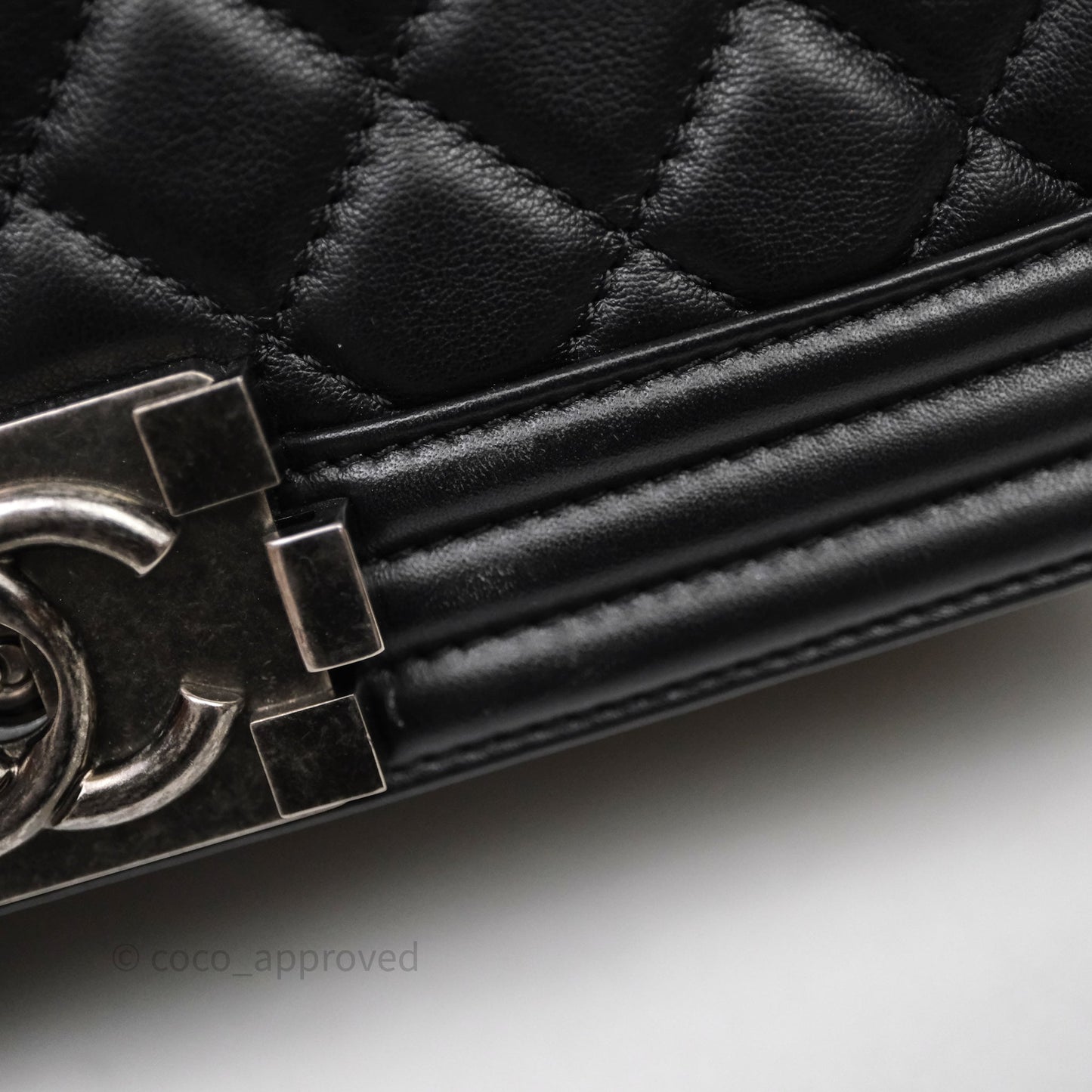 Chanel Medium Boy Quilted Black Lambskin Ruthenium Hardware