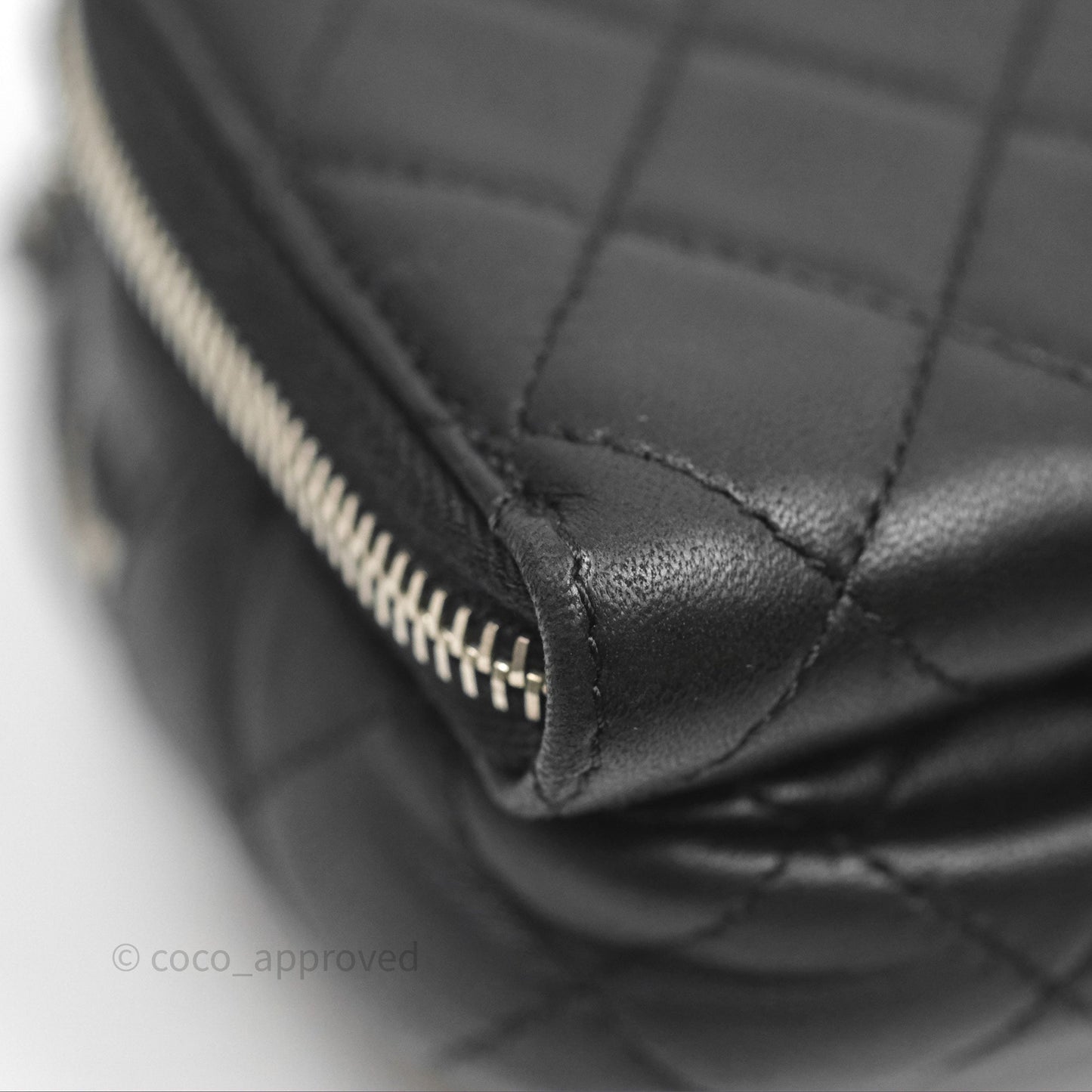 Chanel Mini Quilted Double Pouch Bag Lambskin Sliver Hardware