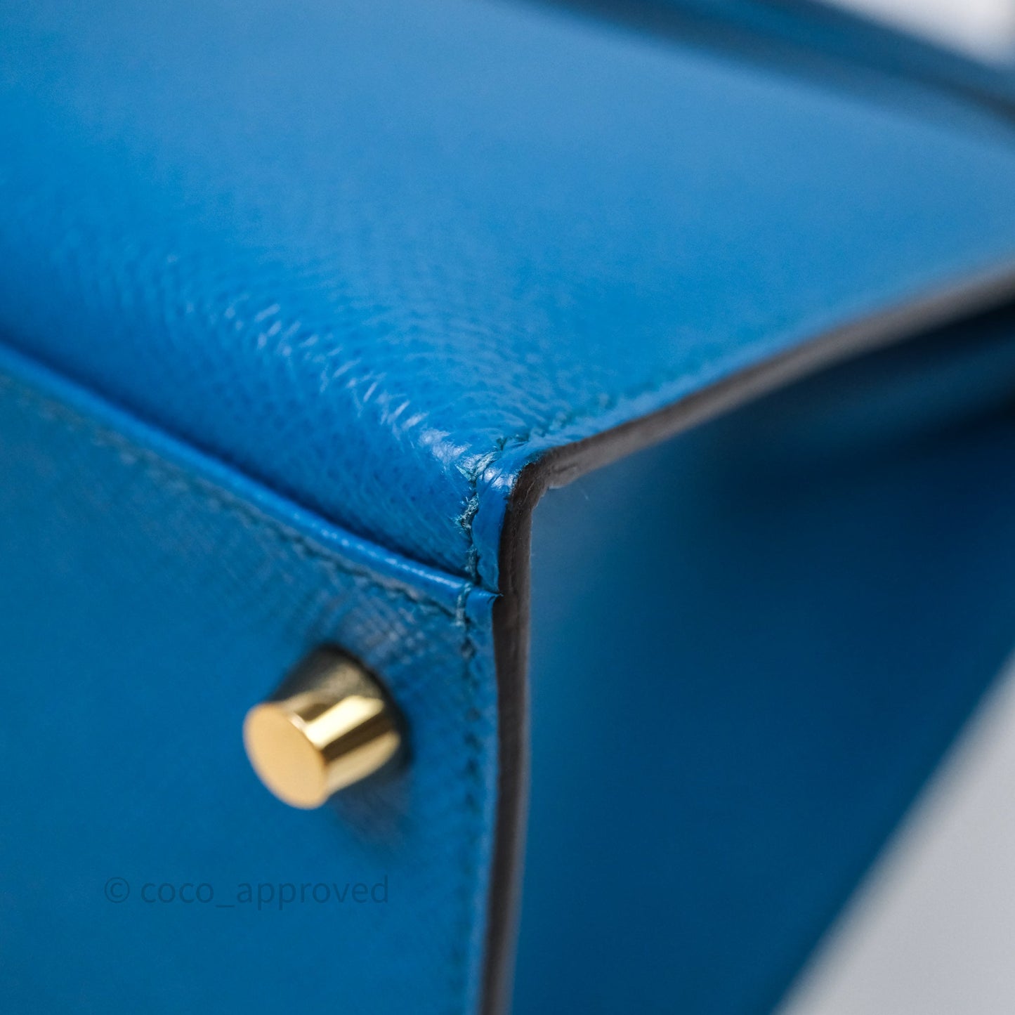 Hermès Kelly 28 Blue Epsom Gold Hardware