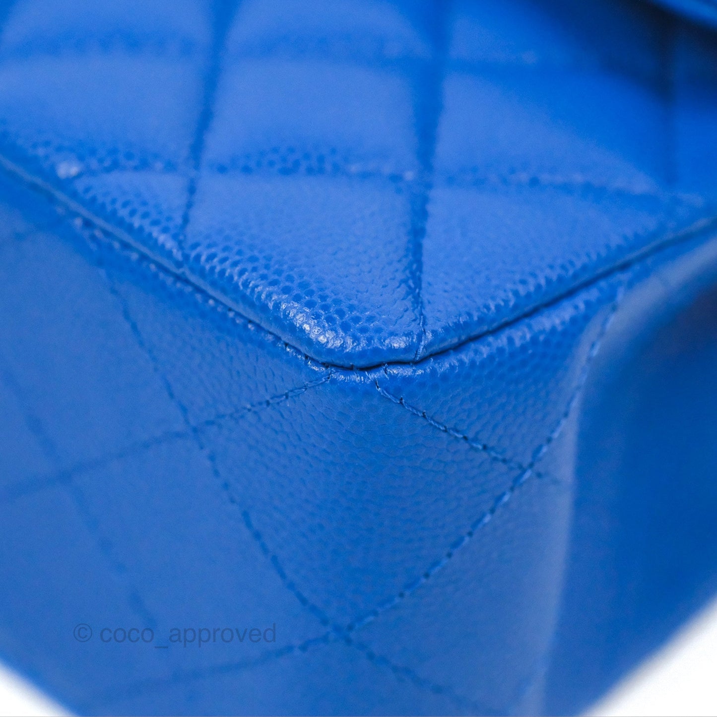 Chanel Small Classic Quilted Flap Blue Caviar Gold Hardware