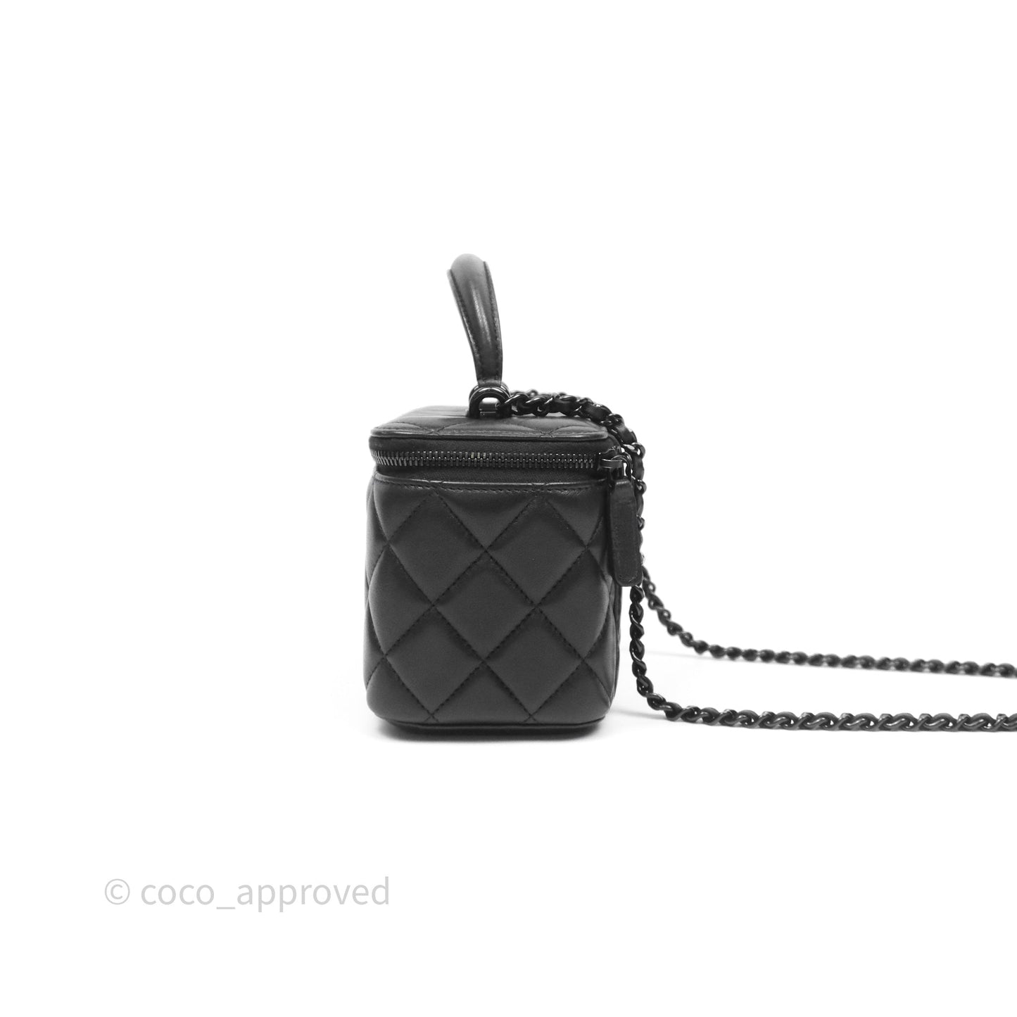 Chanel Vanity Rectangular Top Handle So Black Lambskin