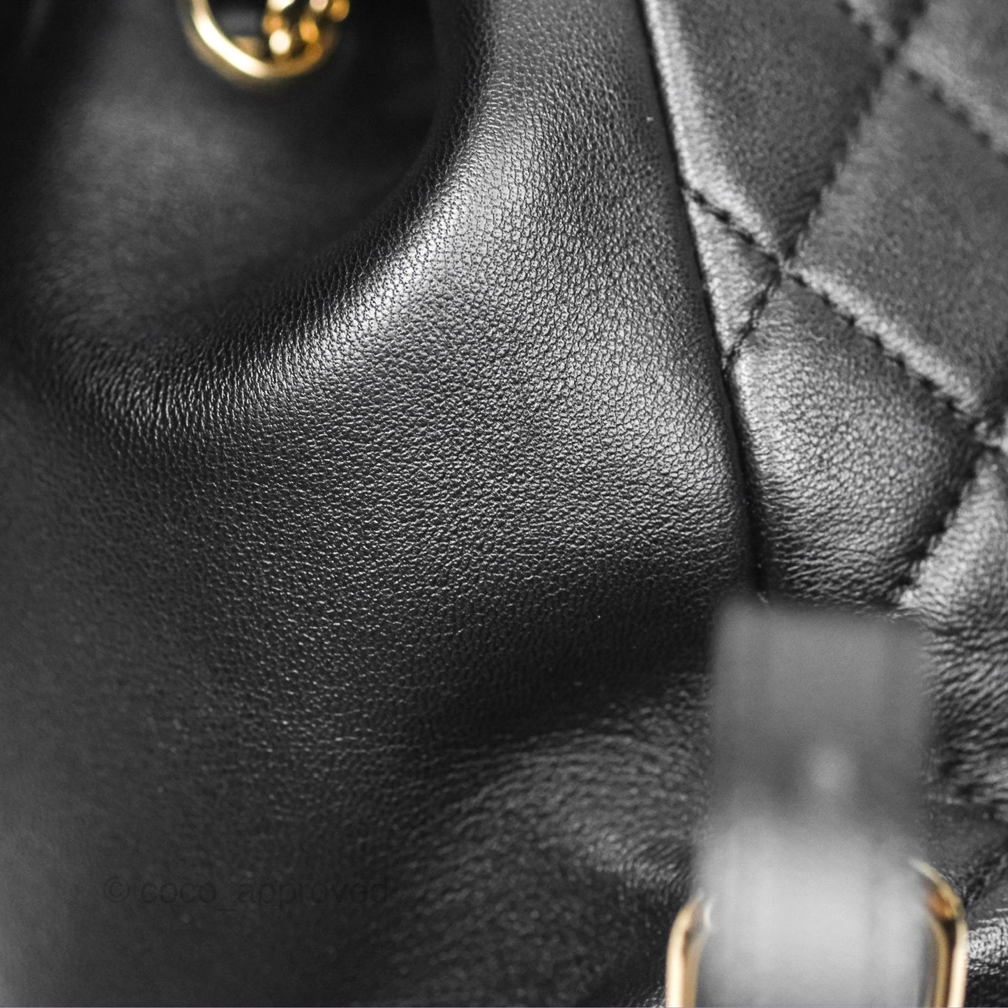 Chanel Quilted Small Duma Drawstring Backpack Black Lambskin