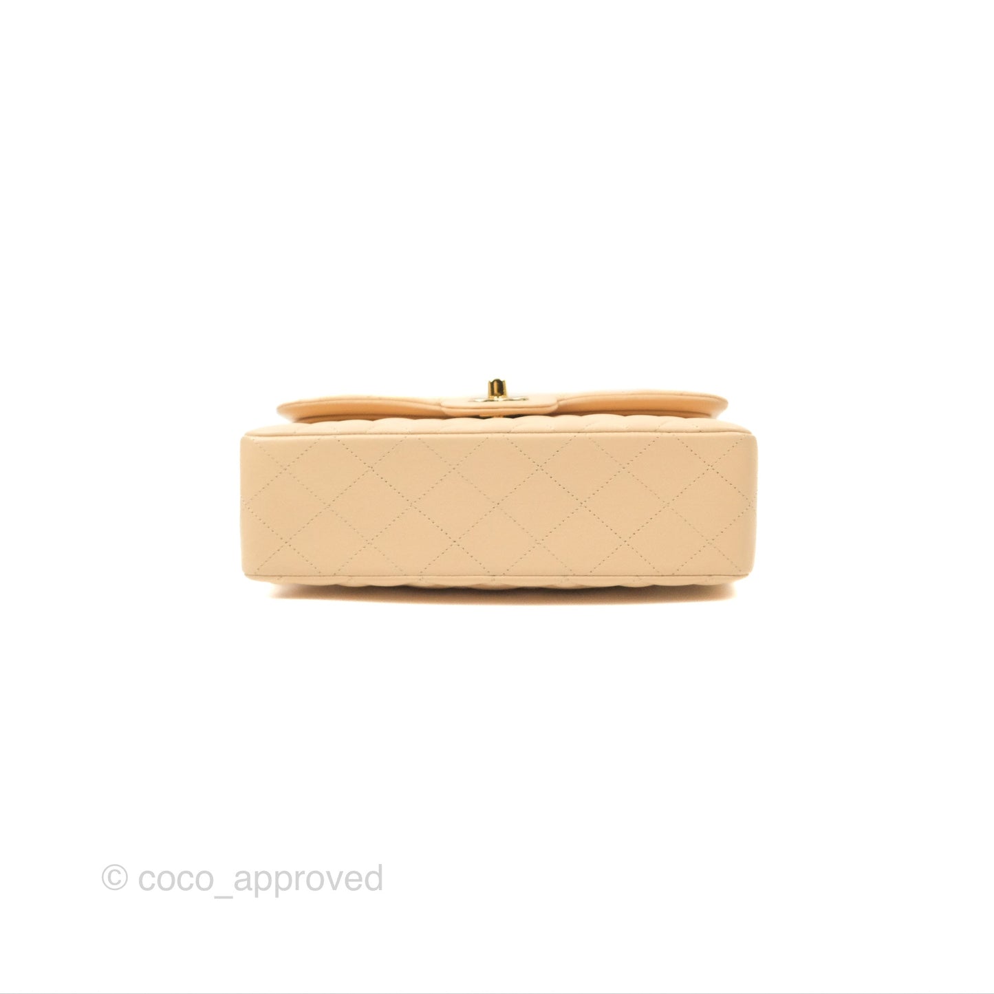 Chanel Small Quilted Classic Flap Beige Lambskin Gold Hardware