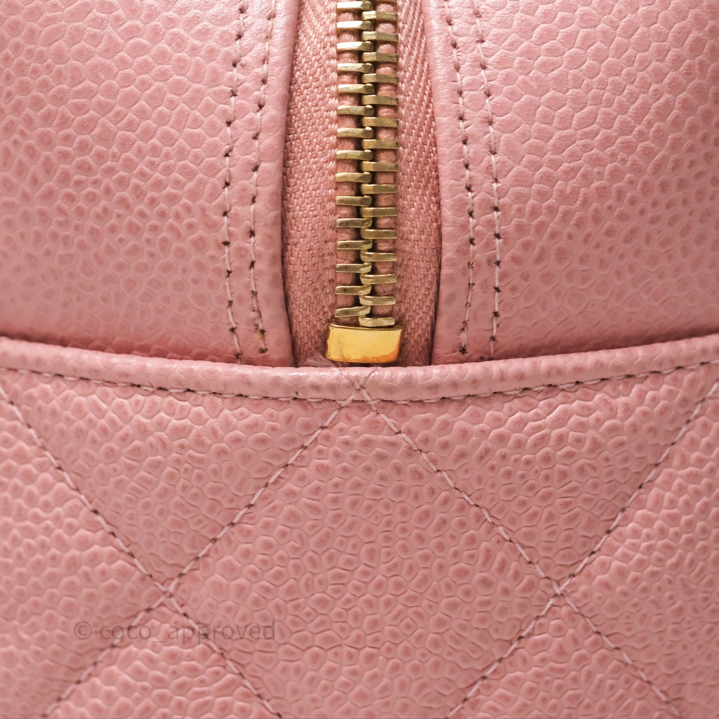 Chanel Vintage Mini CC Boston Bag Sakura Pink Caviar Gold Hardware