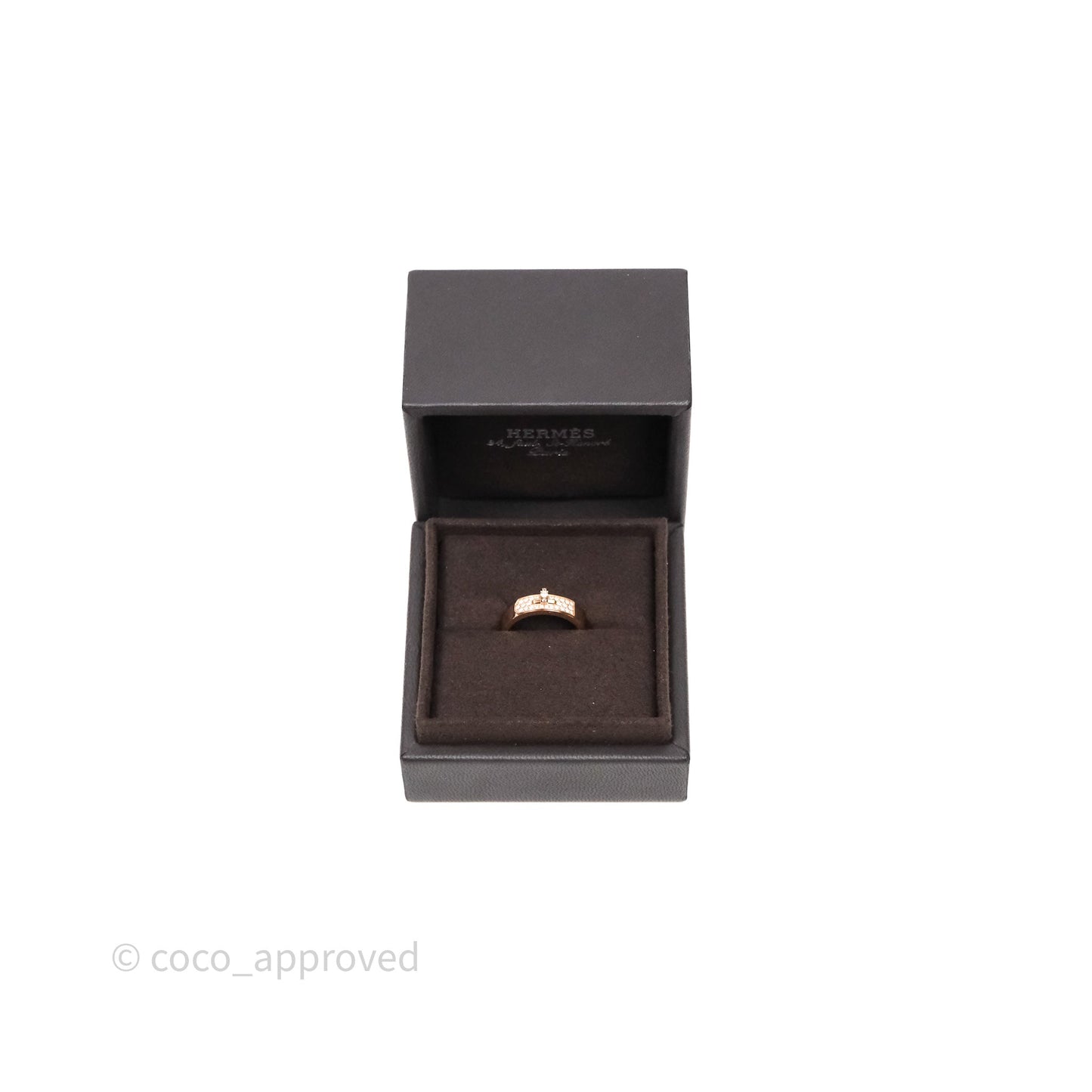 Hermès Kelly Ring Rose Gold With Diamonds Size 54
