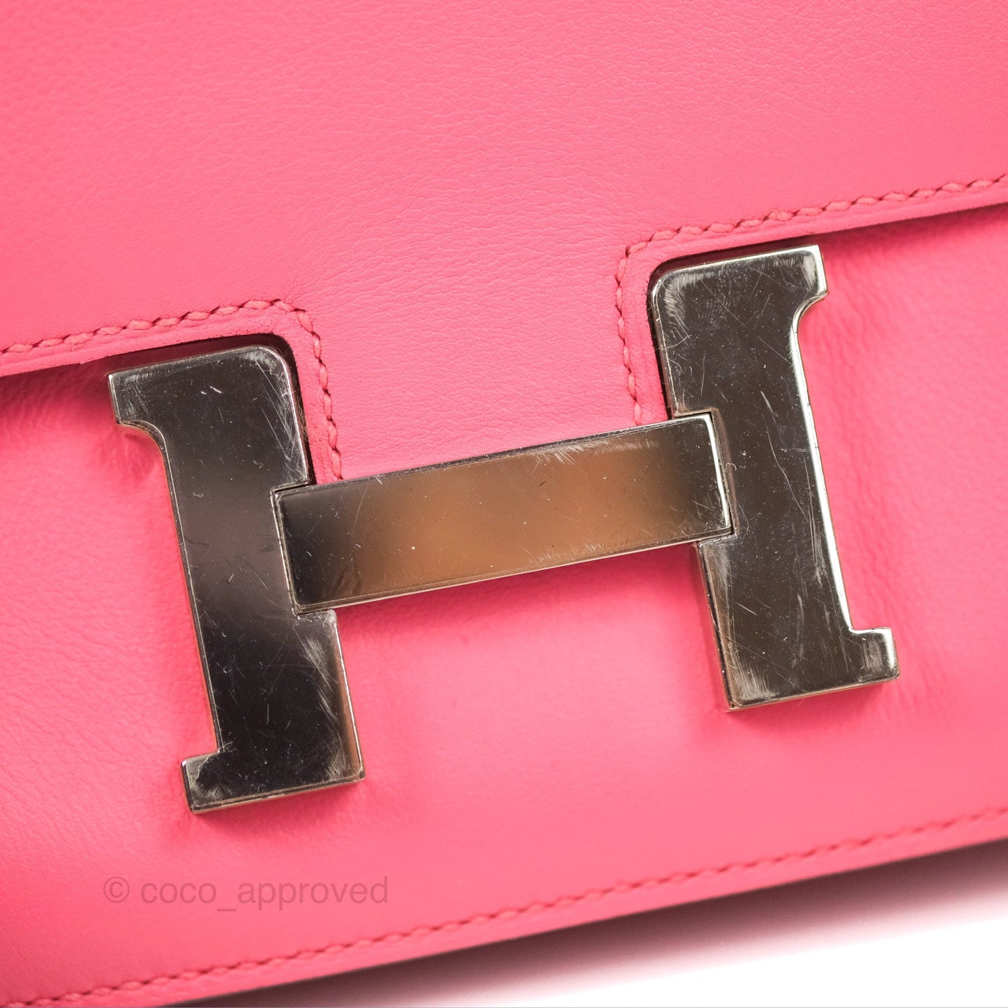 Hermès Constance Mini 18cm Rose Azalee Swift Palladium Hardware