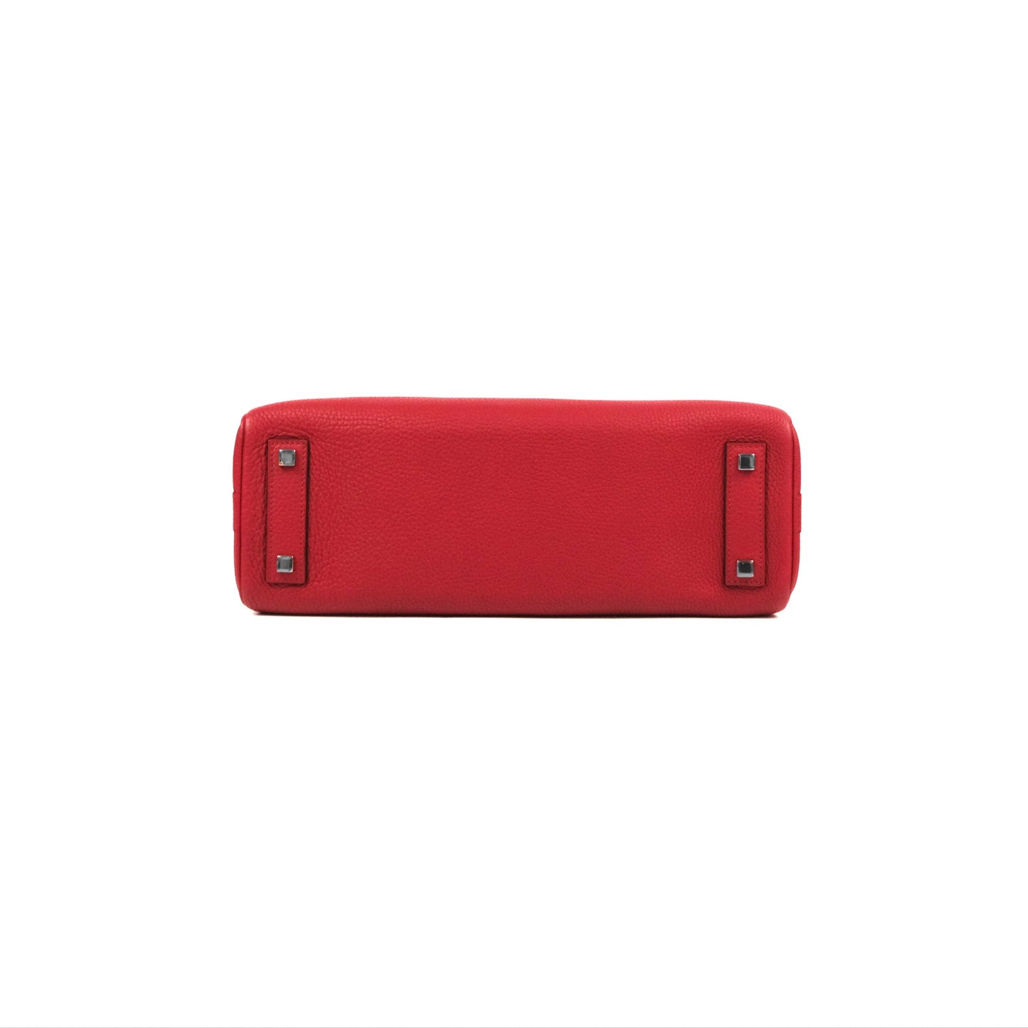 Moynat Swing Bag Red Grained Leather Silver Hardware