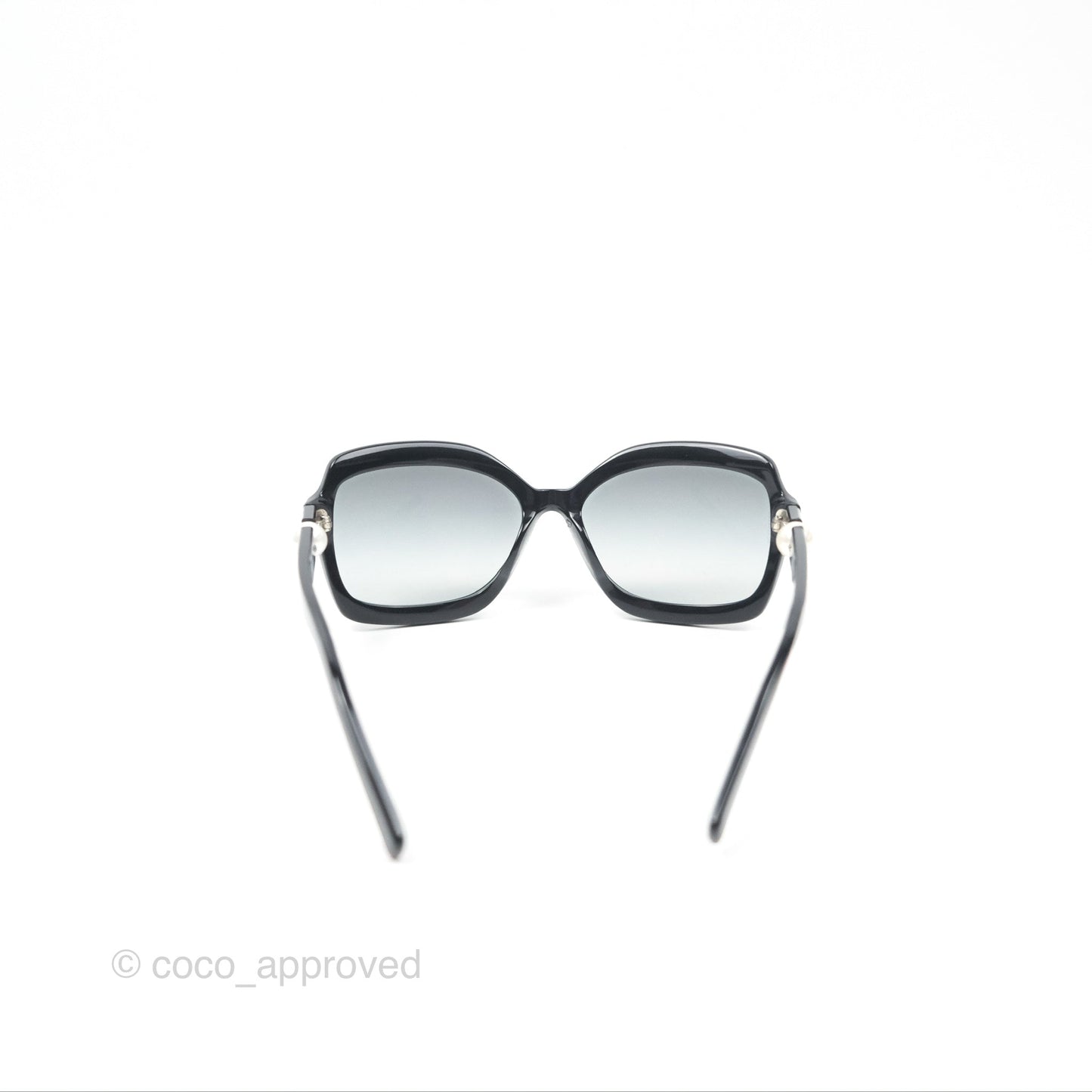 Chanel Acetate Strass Square Pearl Sunglasses Black