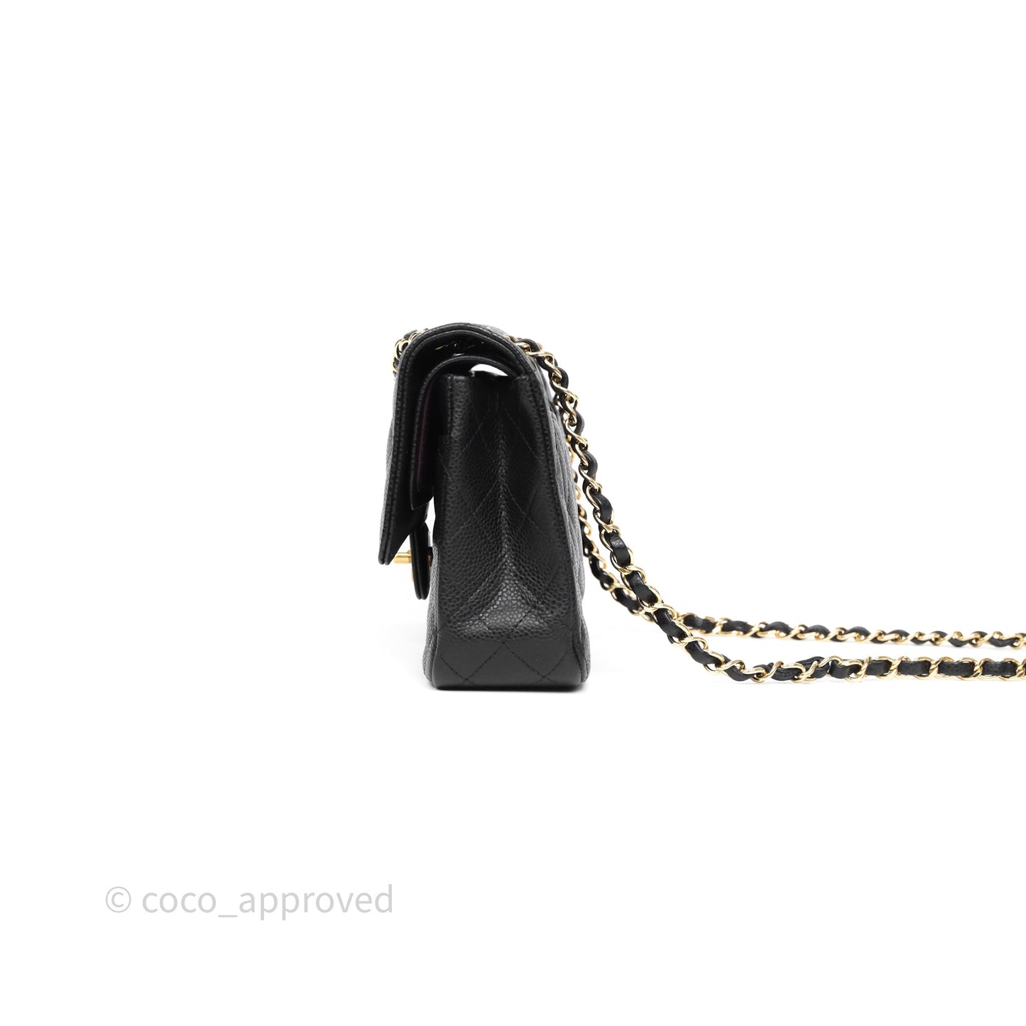 Chanel Classic M/L Medium Flap Quilted Black Caviar Gold Hardware