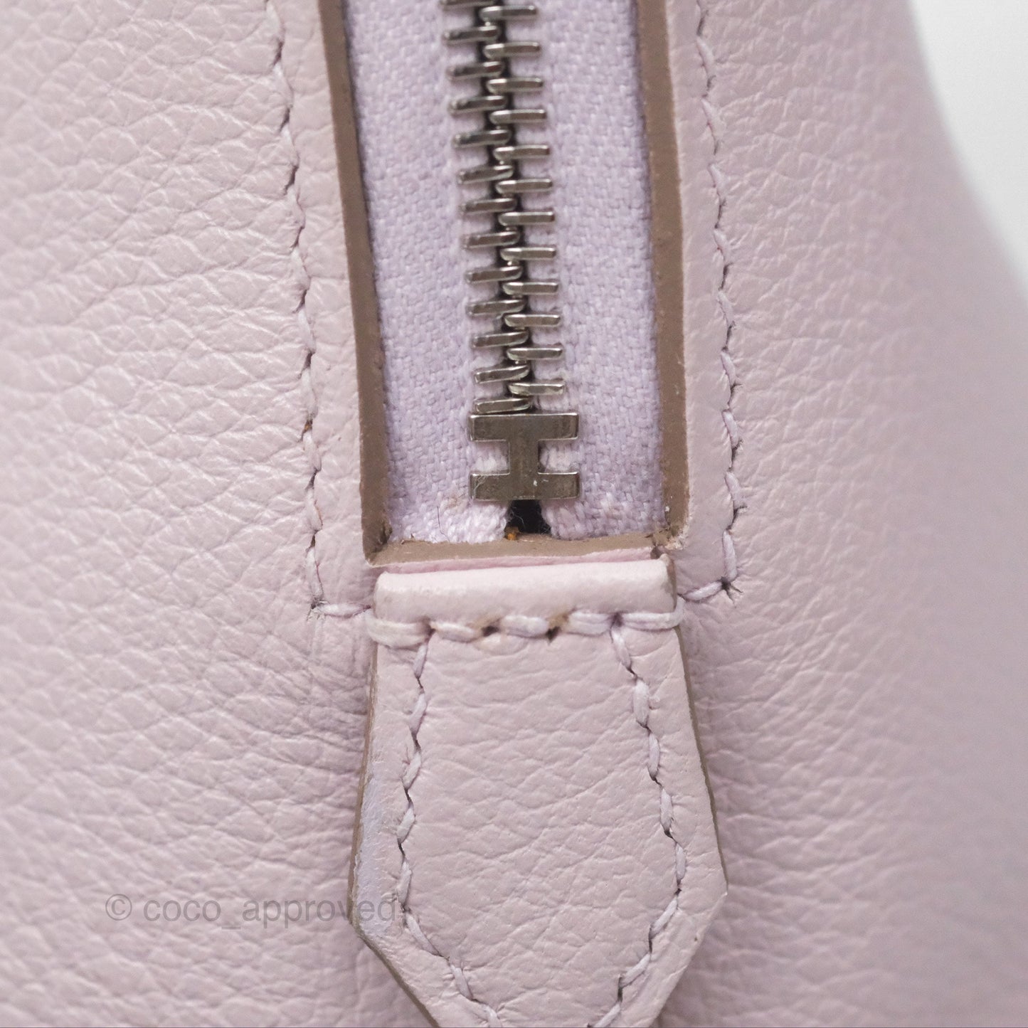 Hermès Bolide Mini 1923 Verso Evercolor Mauve Pale 09/ Caramel 28 Palladium Hardware