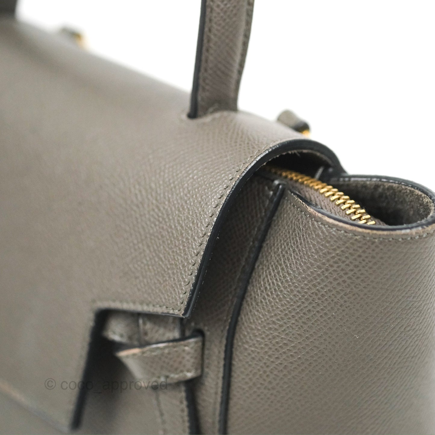 Celine Nano Belt Bag Grey Grained Calfskin Gold Hardware