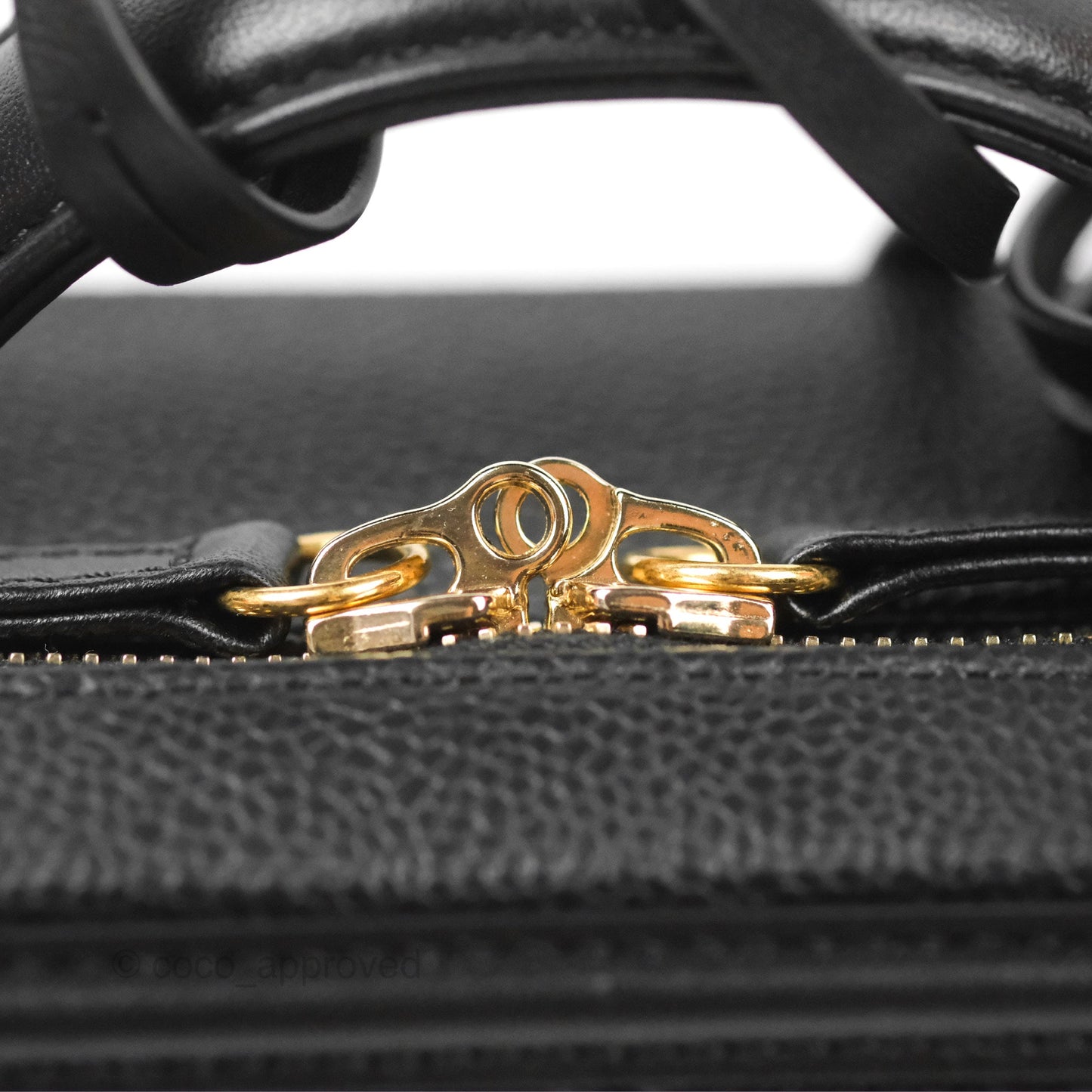 Chanel Quilted Medium CC Filigree Vanity Case Black Caviar Gold Hardware