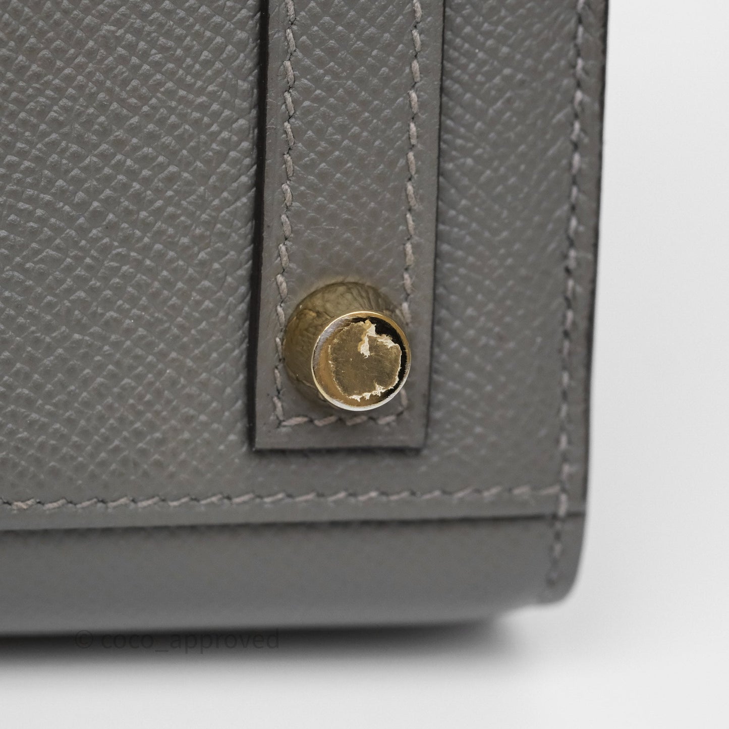 Hermès Birkin 25 Sellier Gris Meyer 0L Epsom Gold Hardware