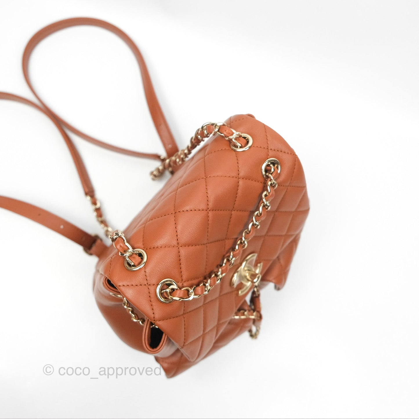 Chanel Medium Duma Backpack Tan Brown Calfskin Gold Hardware