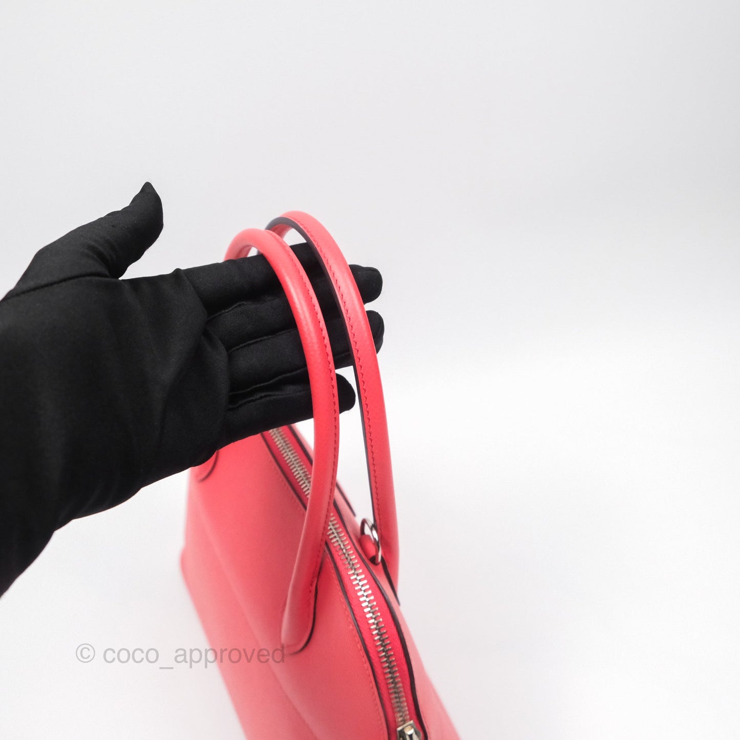 Hermès Bolide 27 Rose Jaipur T5 Epsom Palladium Hardware