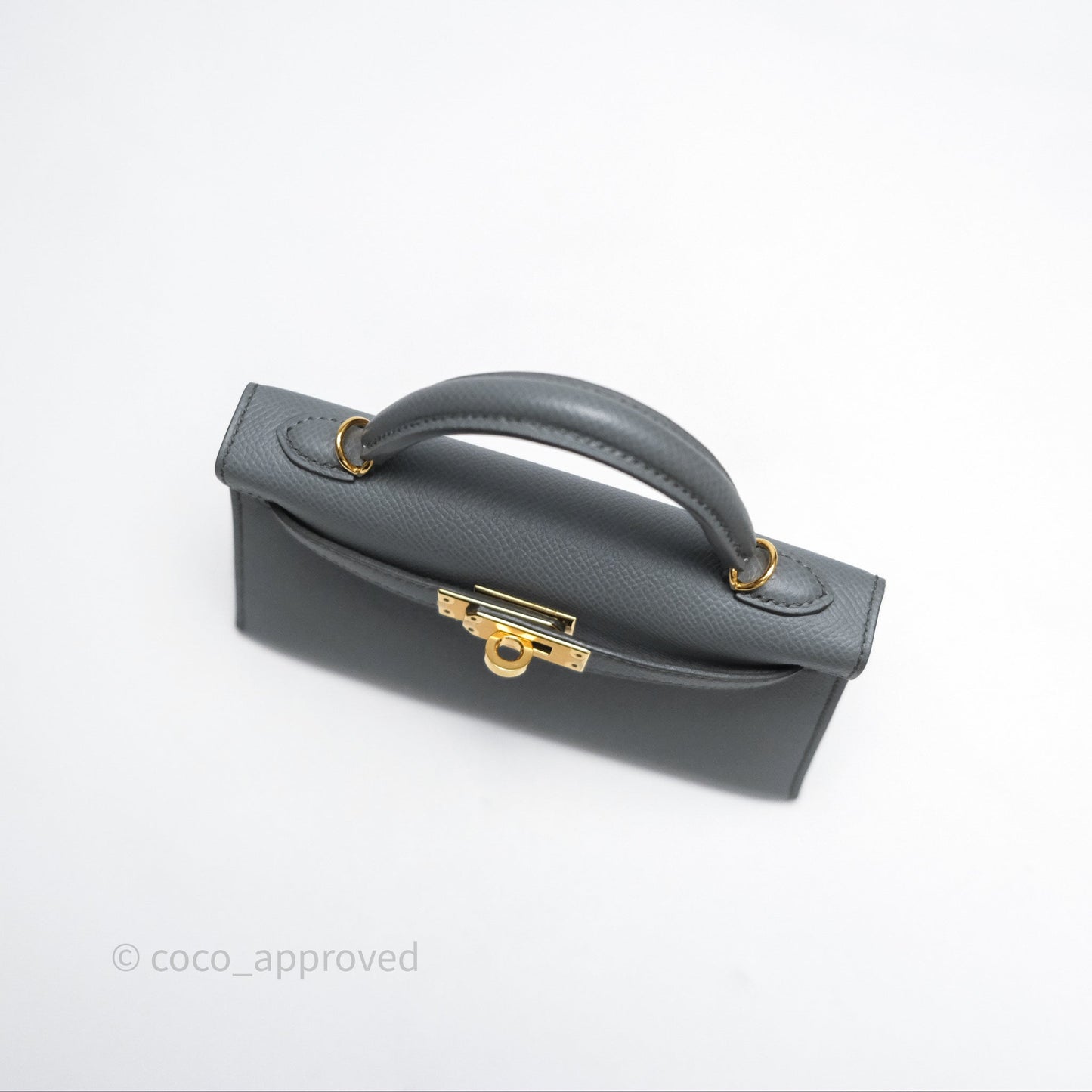 Hermès Mini Kelly II Vert Amande 63 Epsom Gold Hardware