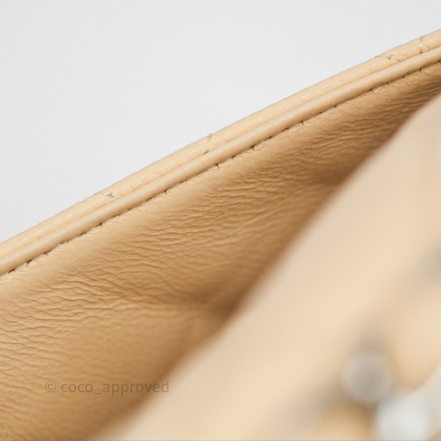 Chanel Jumbo Single Flap Beige Caviar Silver Hardware