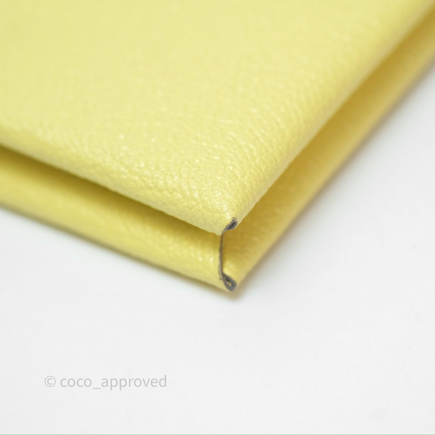 Hermès Calvi Card Holder Limoncello Chèvre Mysore Palladium Hardware