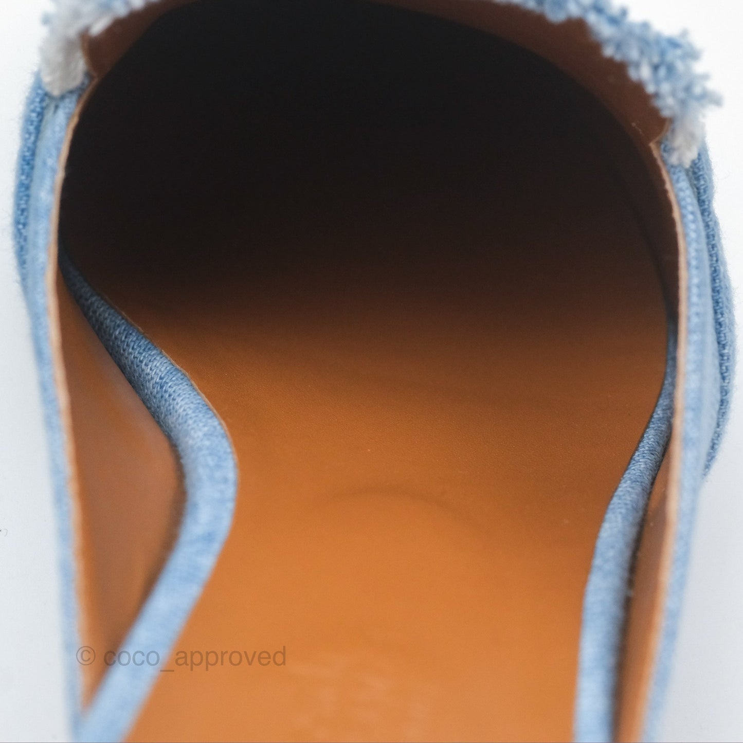 Hermès Oz Mule Denim Bleu Clair Palladium Hardware Size 37C