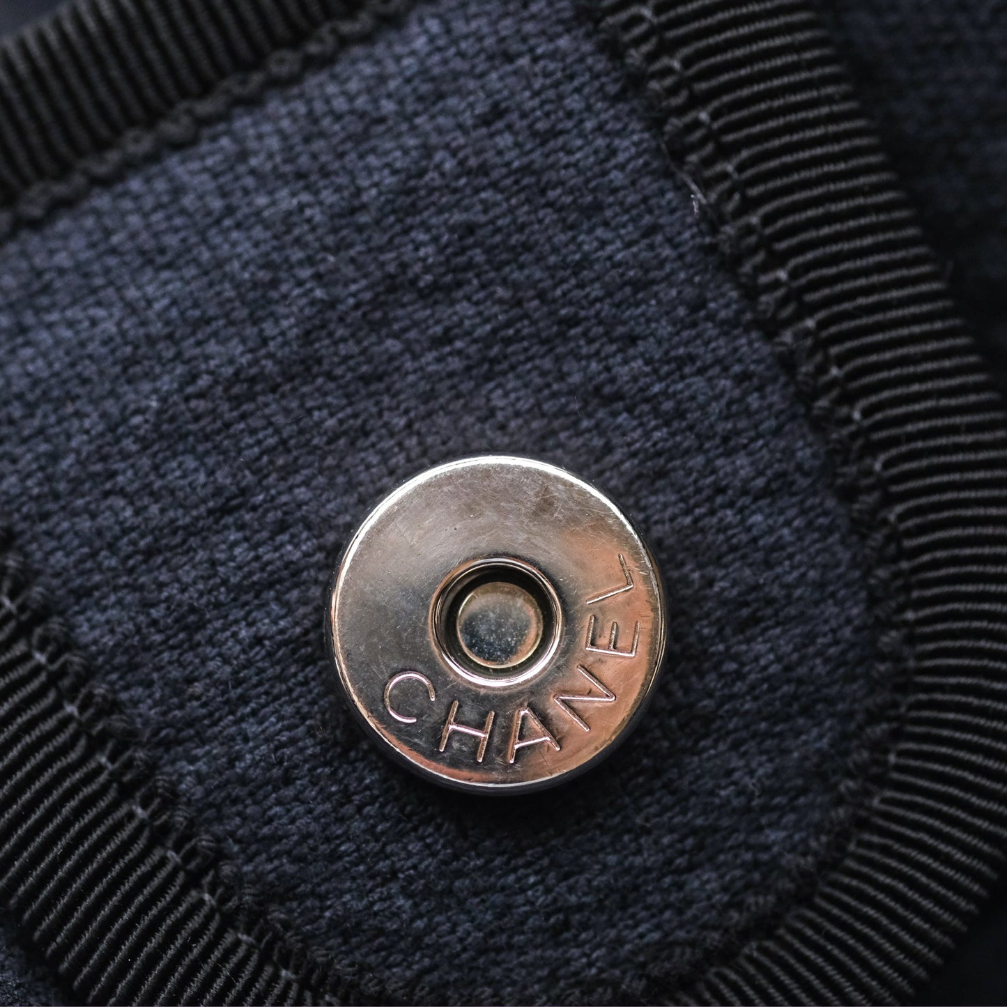 Chanel Medium Deauville Navy Canvas Silver Hardware