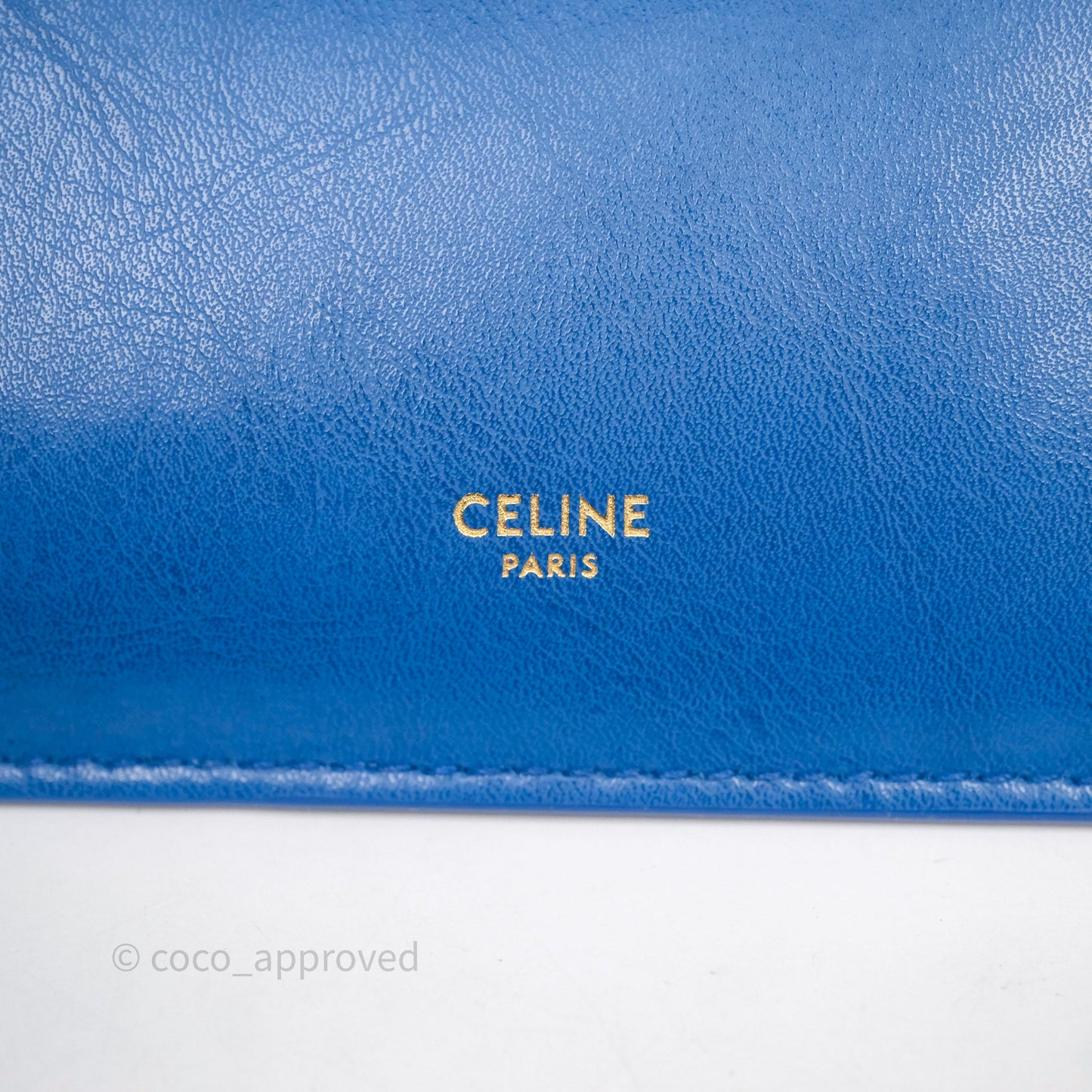 Celine Flat Luggage Tote Bag Blue Calfskin