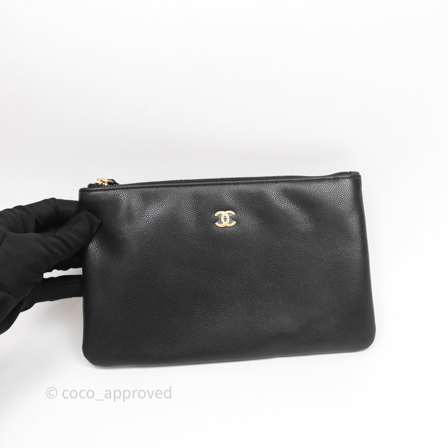 Chanel 22 Small Black Caviar Aged Gold Hardware
