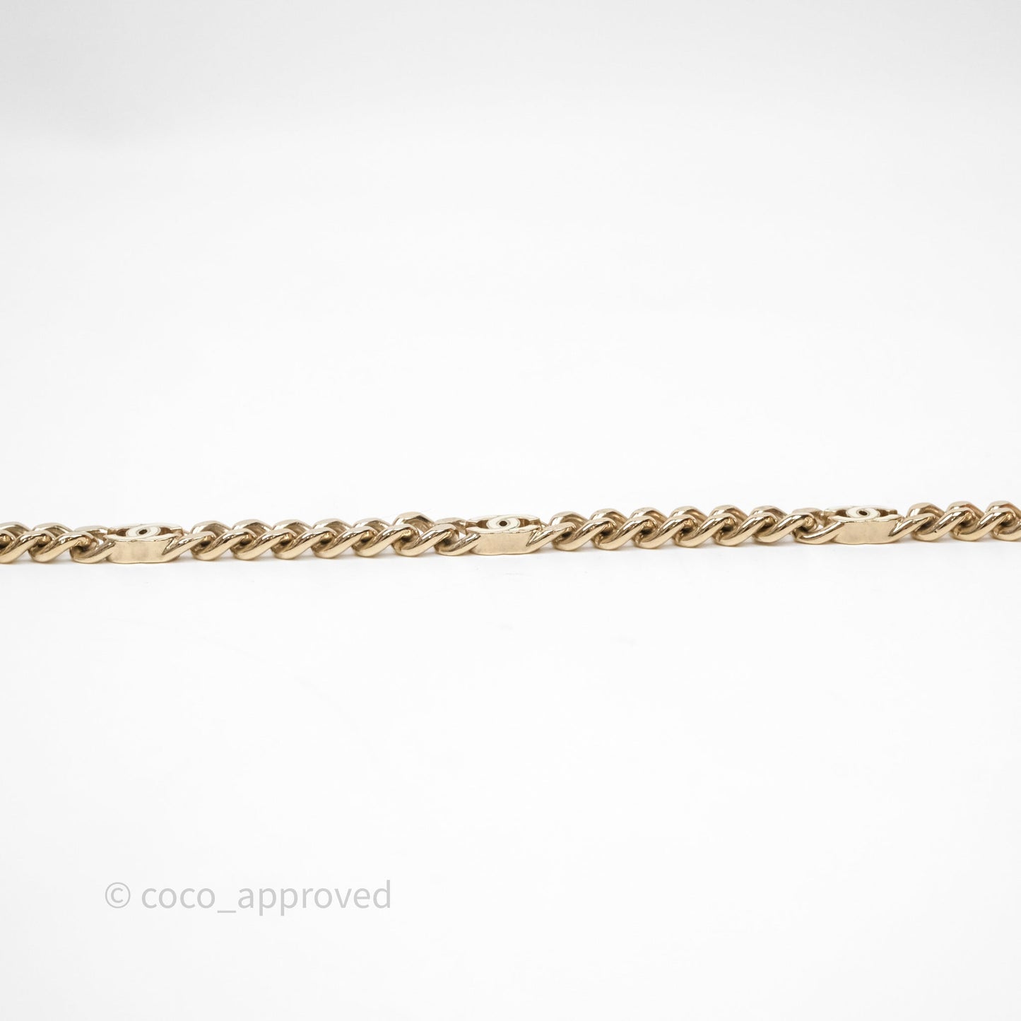 Chanel White CC Logo Chocker Gold Tone 22S