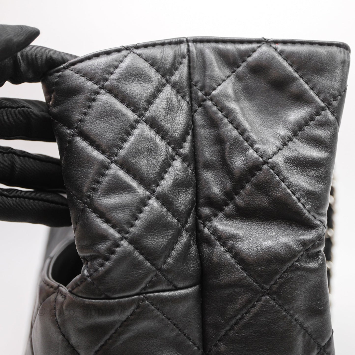 Chanel In The Business Tote Bag Black Calfskin Silver Hardware