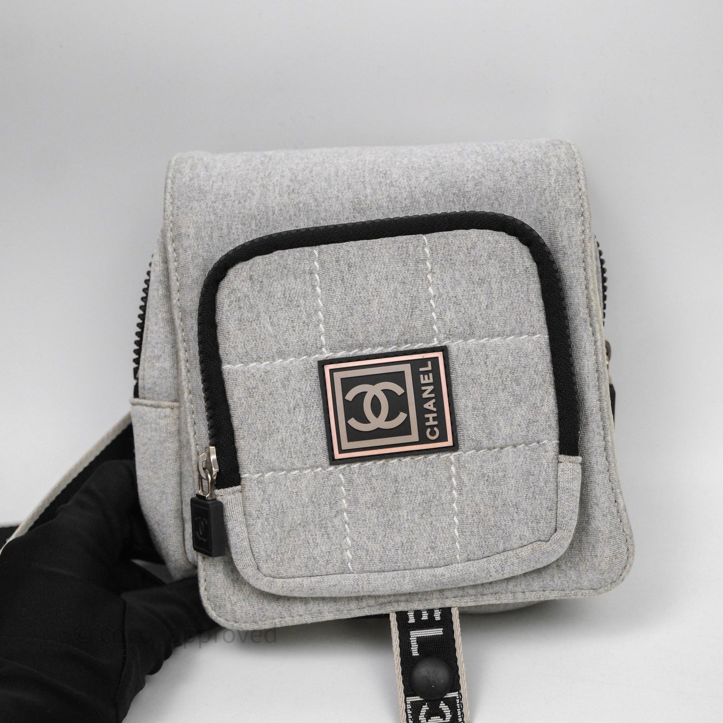 Chanel CC Logo Sport Waist Bag Grey