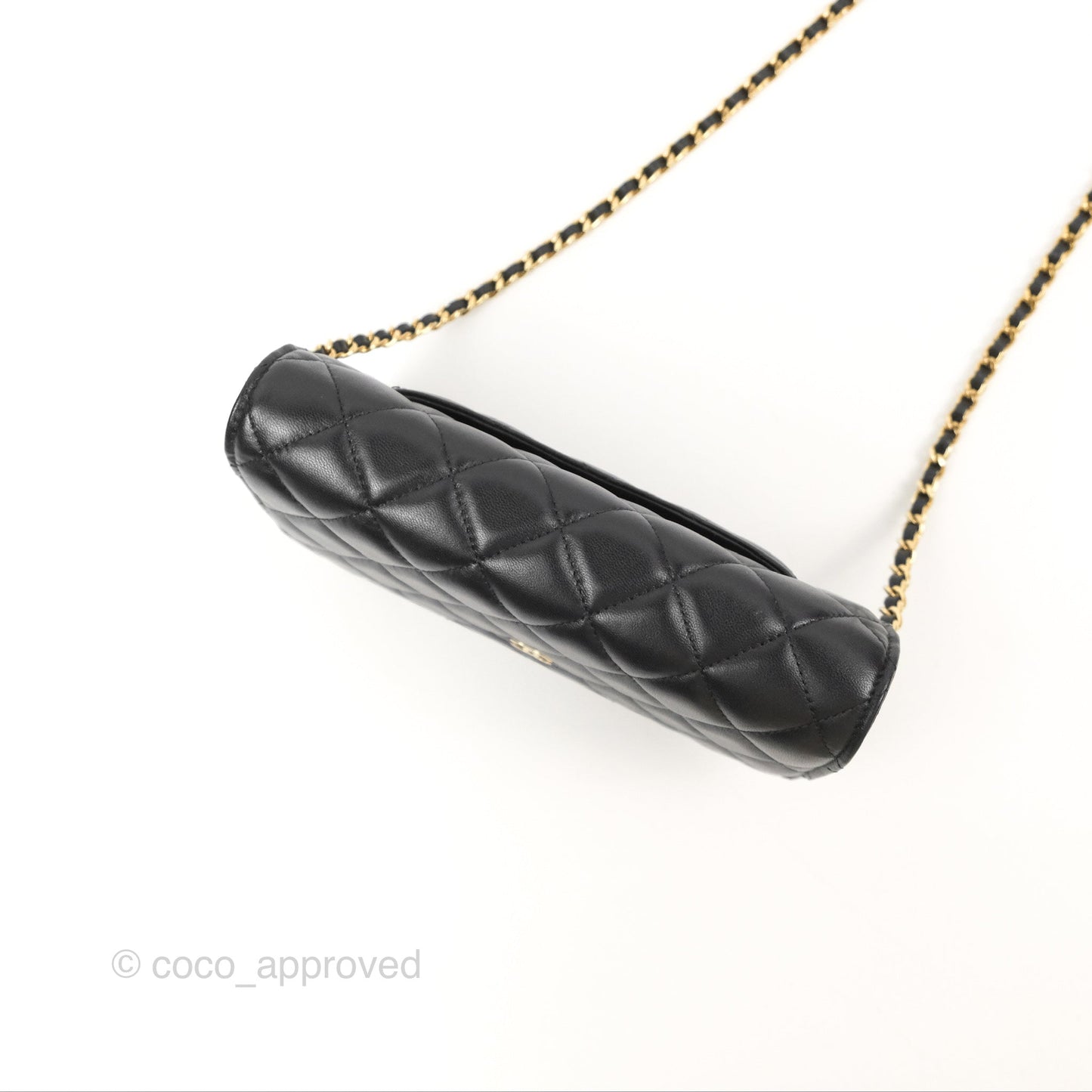 Chanel Classic Quilted Wallet on Chain WOC Black Lambskin Gold Hardware