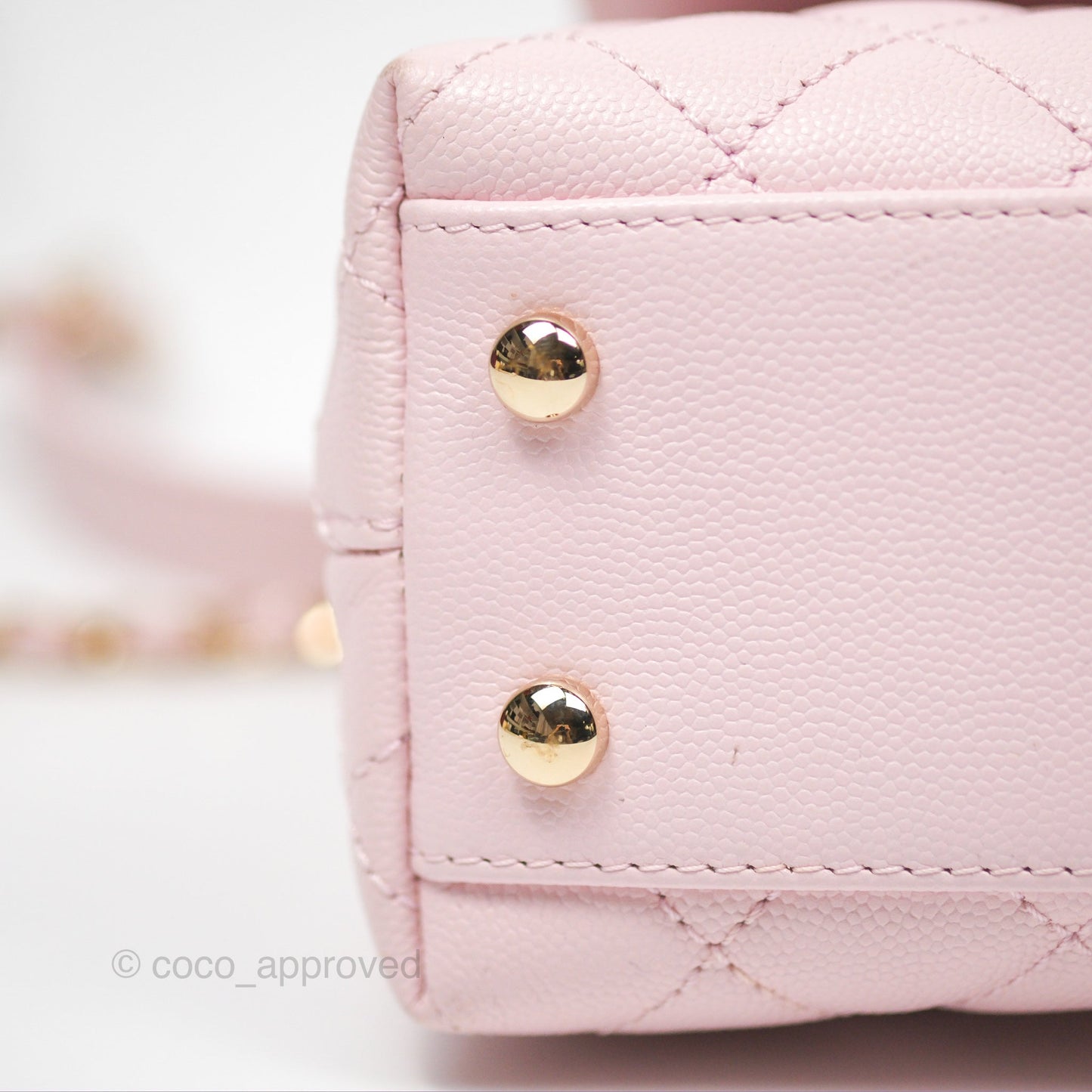 Chanel Small Coco Handle Light Pink Caviar Gold Hardware