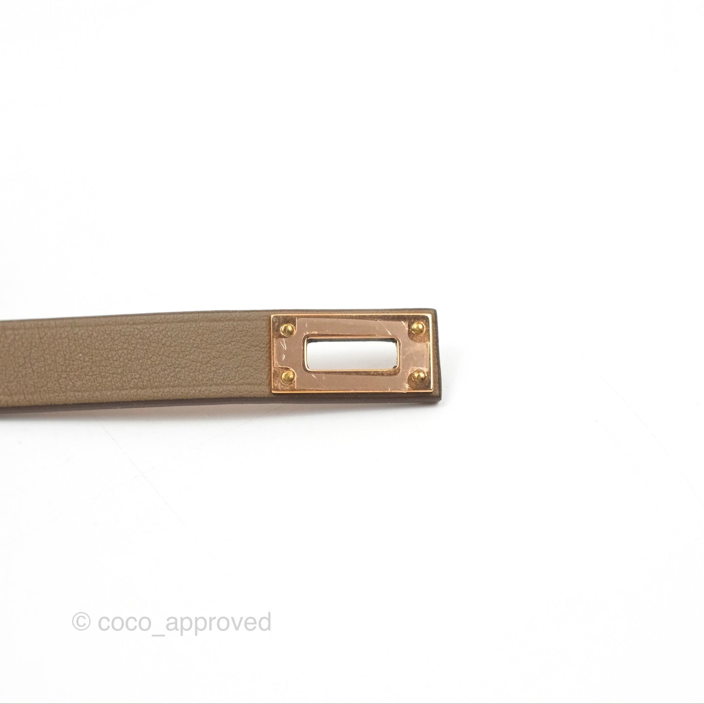 Hermès Mini Kelly Double Tour Bracelet Etoupe Swift Rose Gold Hardware