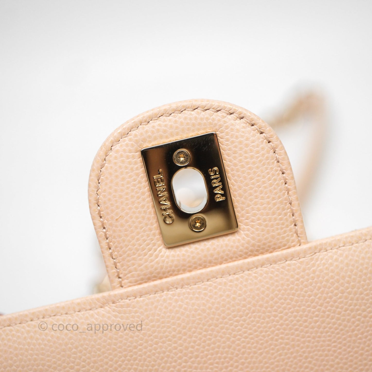 Chanel Small Like The Wallet Flap Quilted Light Beige Pink Caviar Gold Hardware 22C