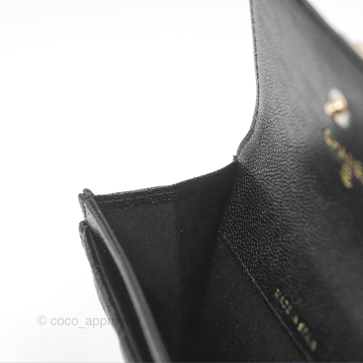 Chanel Quilted Boy Flap Card Holder Black Caviar Gold Hardware
